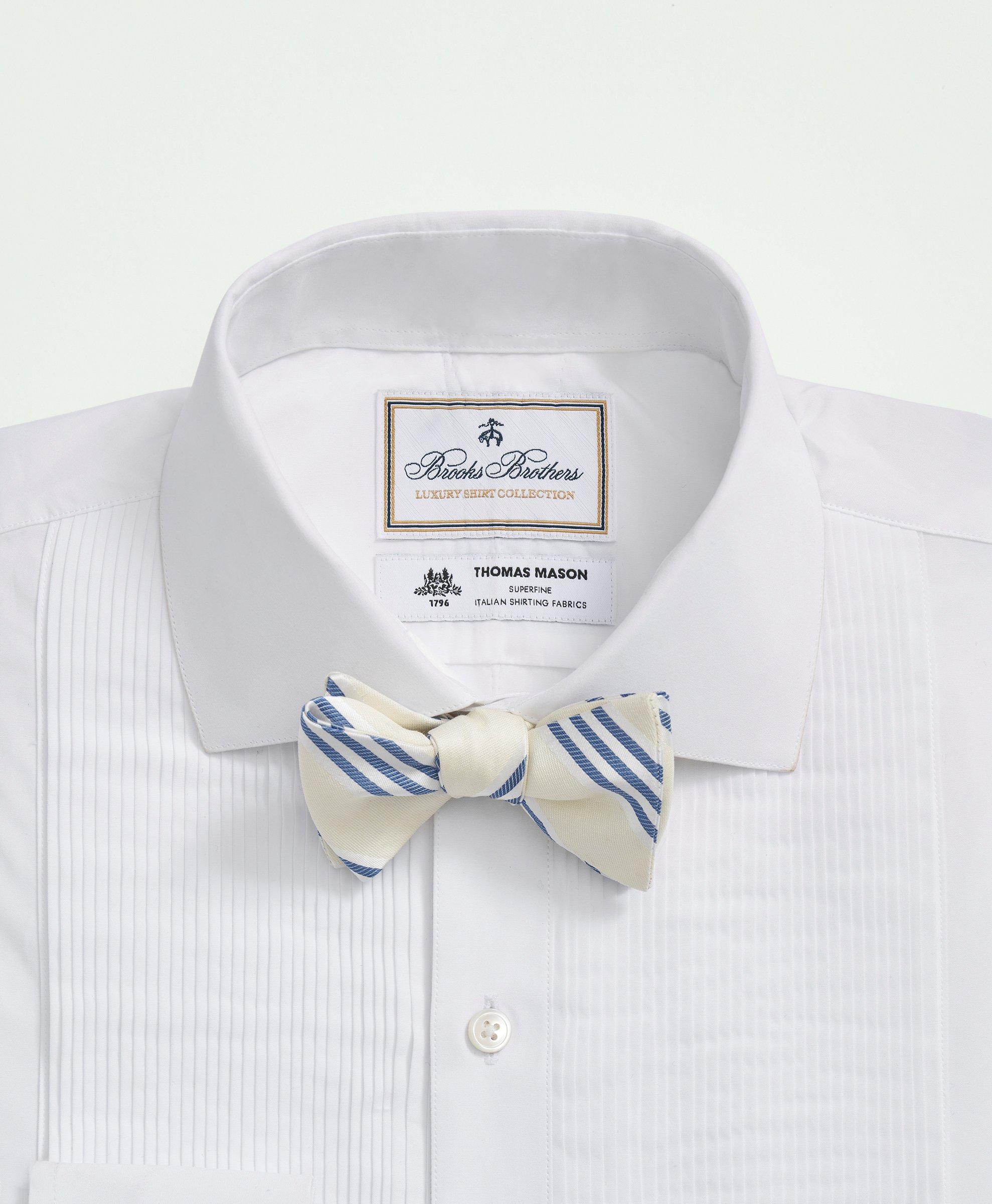 Brooks Brothers X Thomas Mason® Cotton English Collar, Swiss Pleat Front Tuxedo Shirt, image 2
