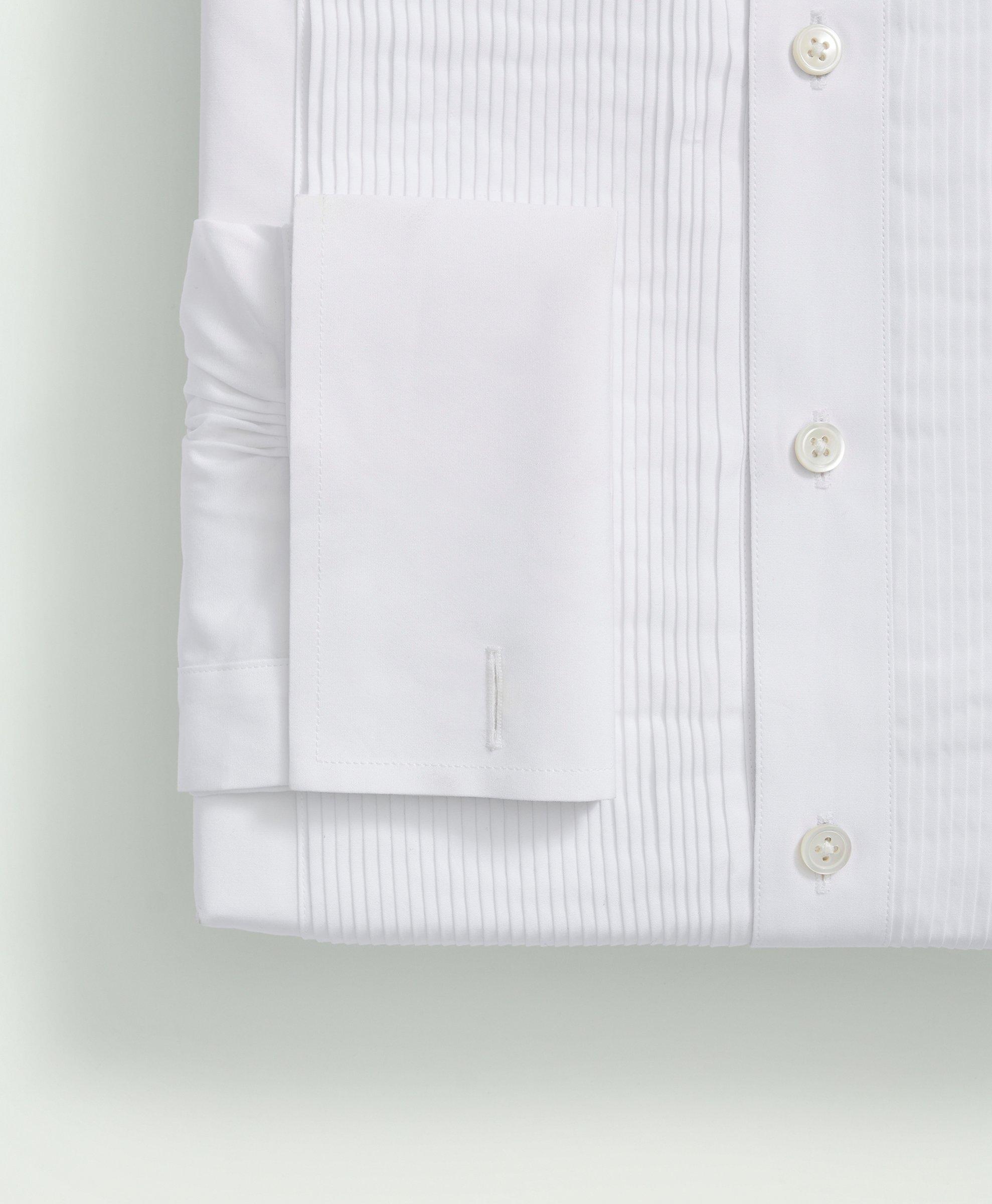 Brooks Brothers X Thomas Mason® Cotton English Collar, Swiss Pleat Front Tuxedo Shirt, image 4