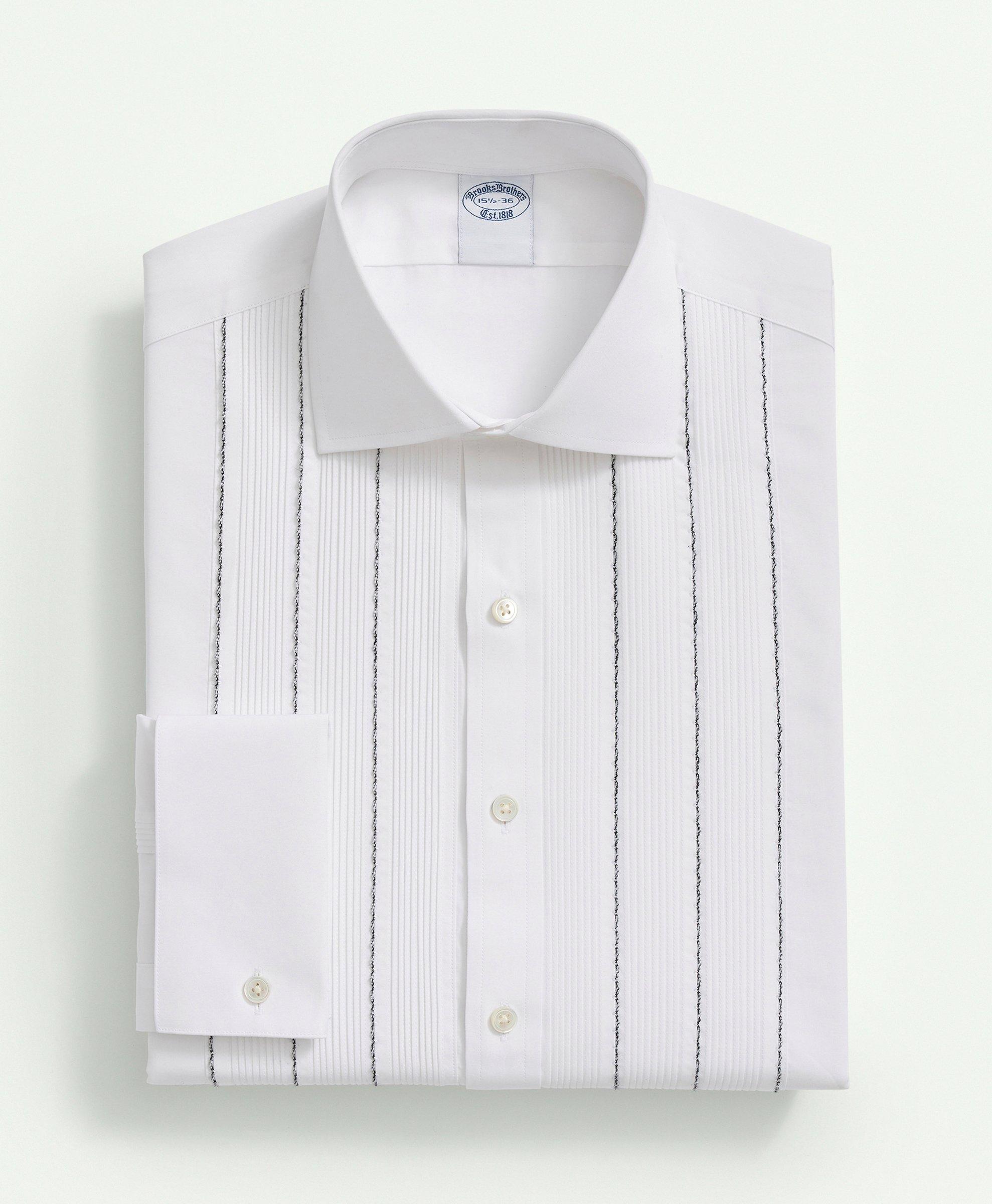 Supima® Cotton Poplin Vintage Pleat Front, English Collar, Tuxedo 