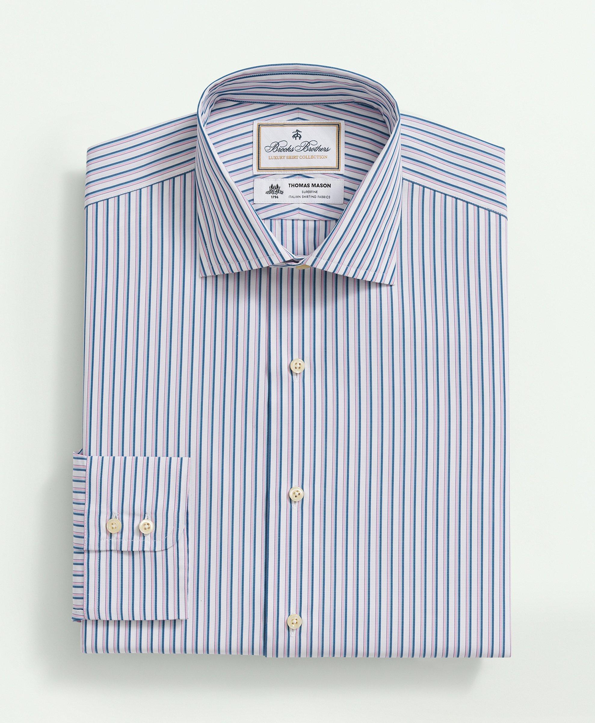 Brooks Brothers X Thomas Mason® Cotton Poplin English Collar, Multi Striped  Dress Shirt