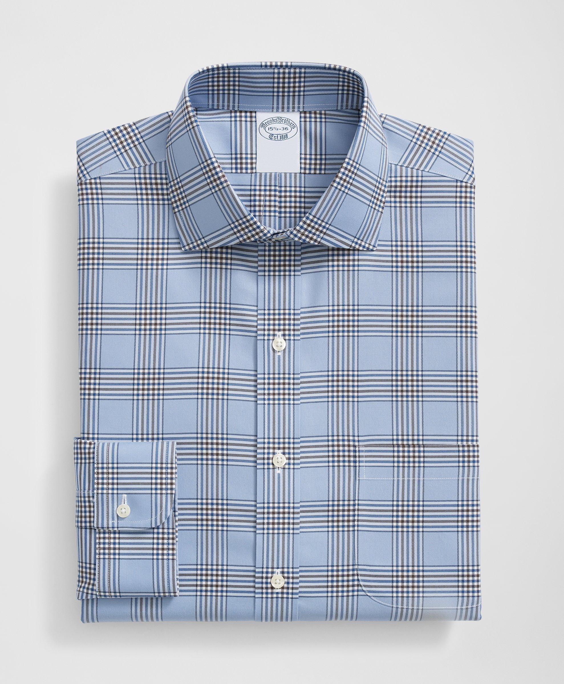 Stretch Supima® Cotton Non-Iron English Spread Collar, Bold Plaid Dress  Shirt