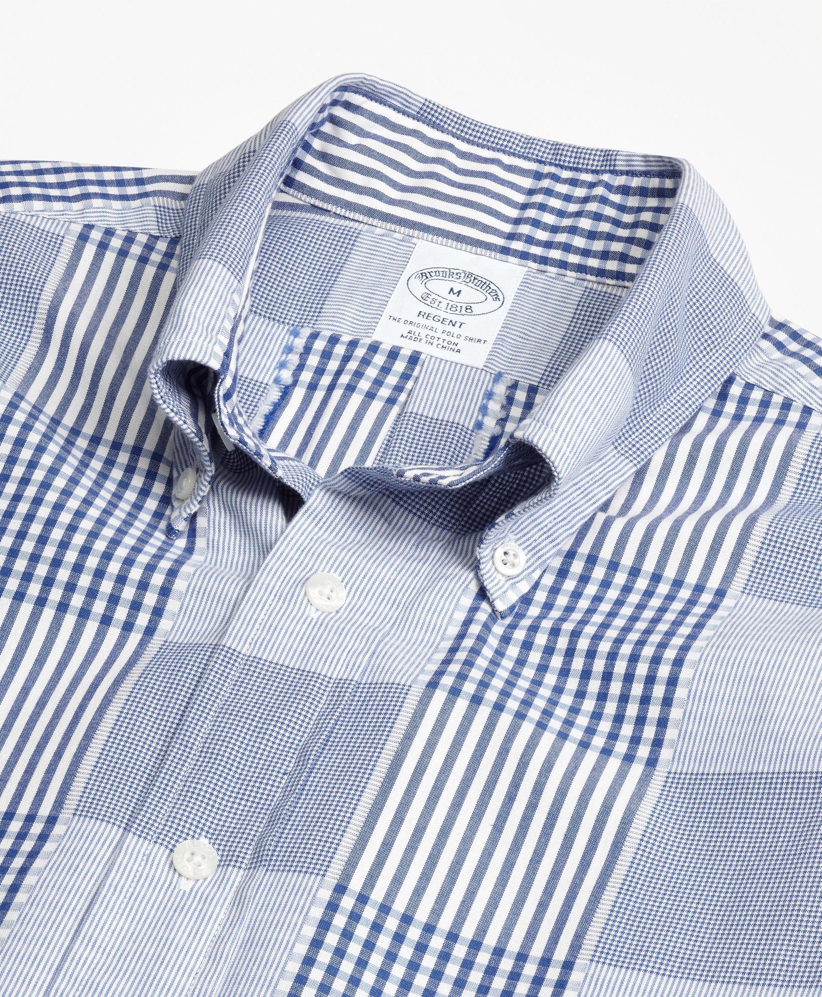 Regent Regular-Fit Sport Shirt, Dobby Patchwork