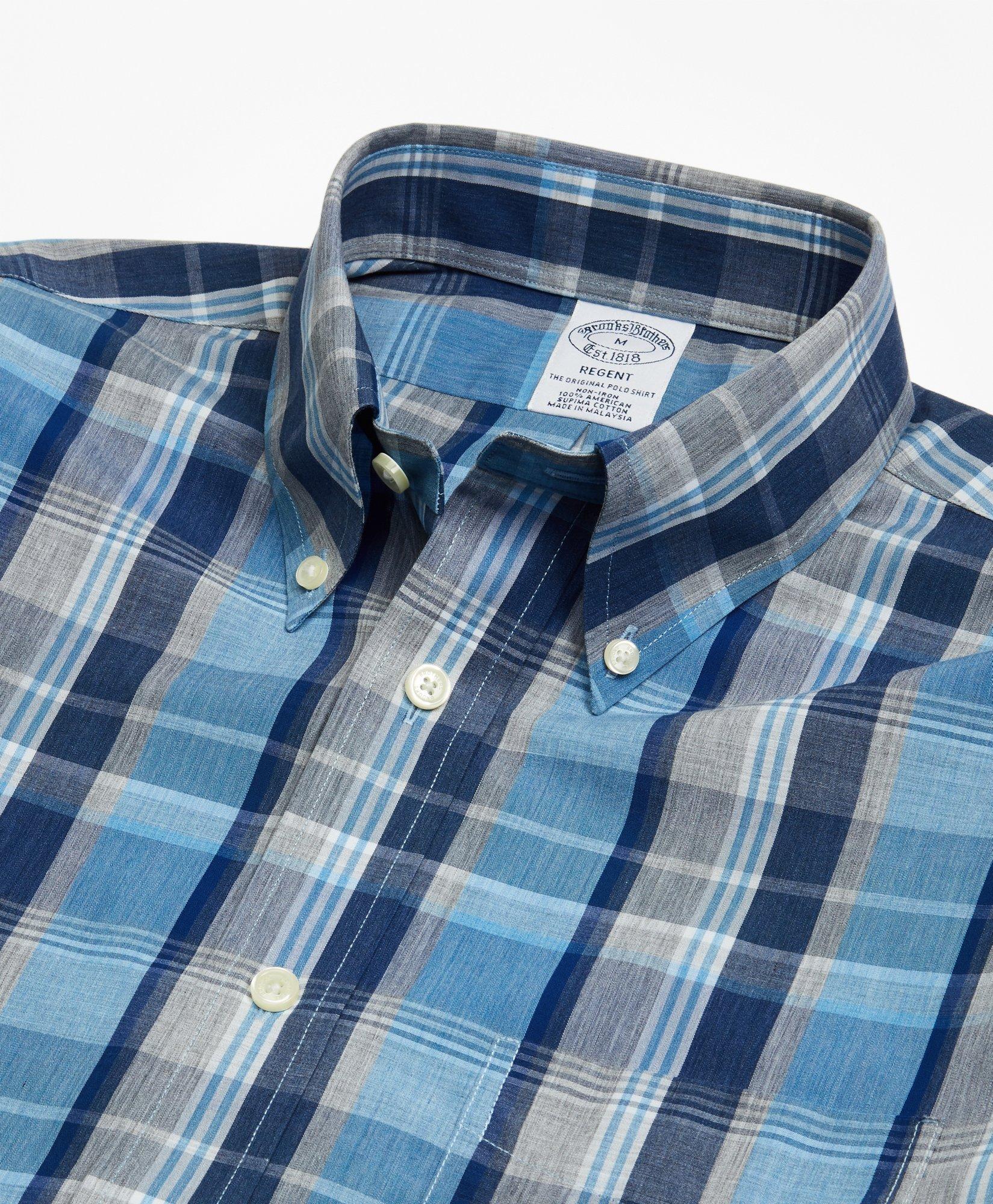 Regent Regular-Fit Sport Shirt, Non-Iron Heathered Madras