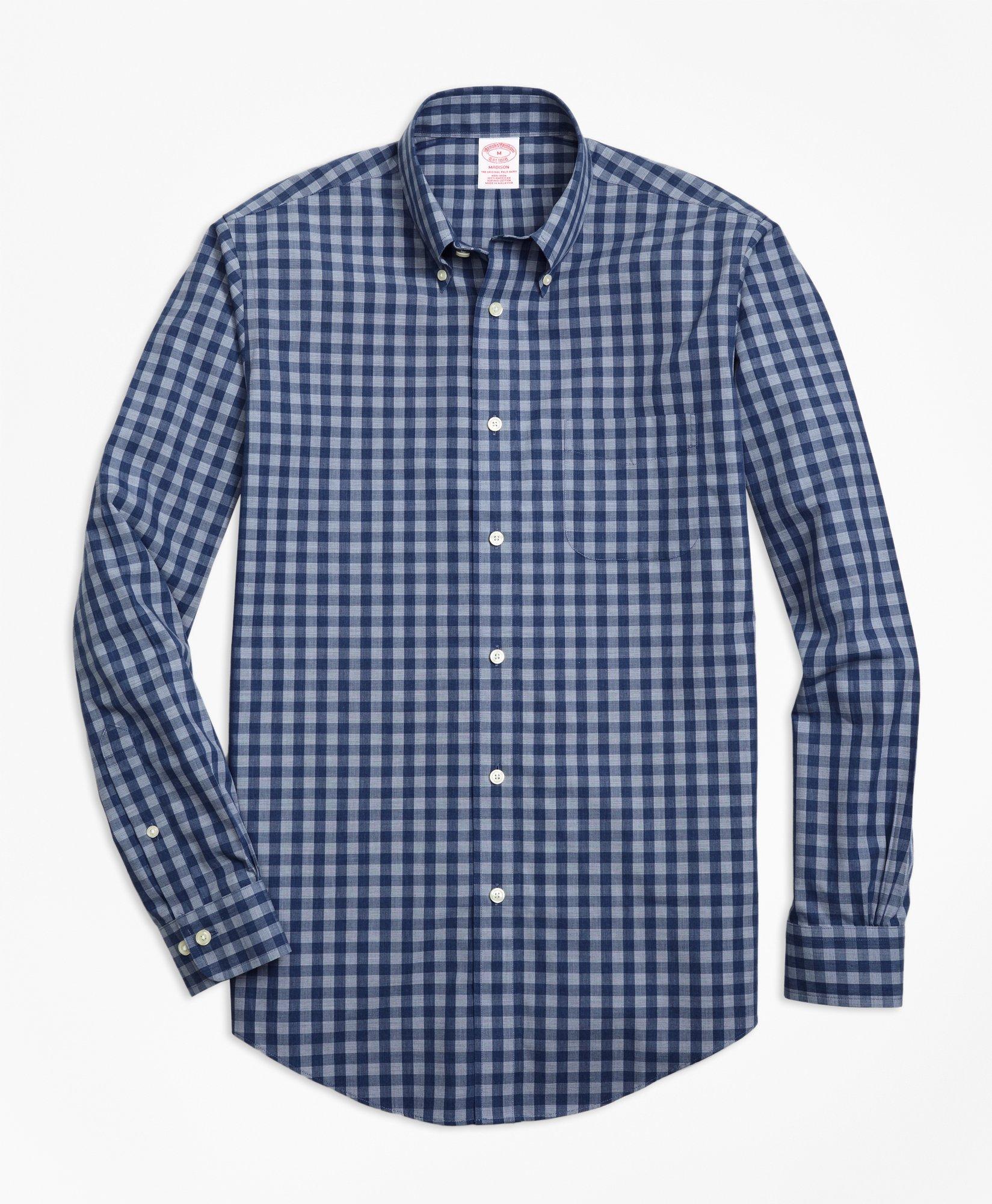 Madison Relaxed-Fit Sport Shirt, Non-Iron Heathered Gingham