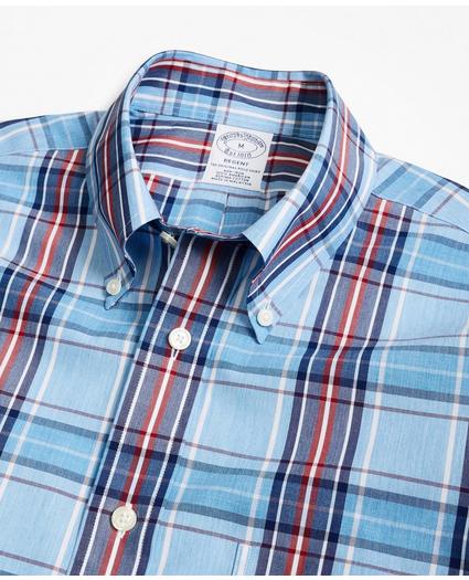 Regent Regular-Fit Sport Shirt, Non-Iron Blue and Red Plaid, image 2