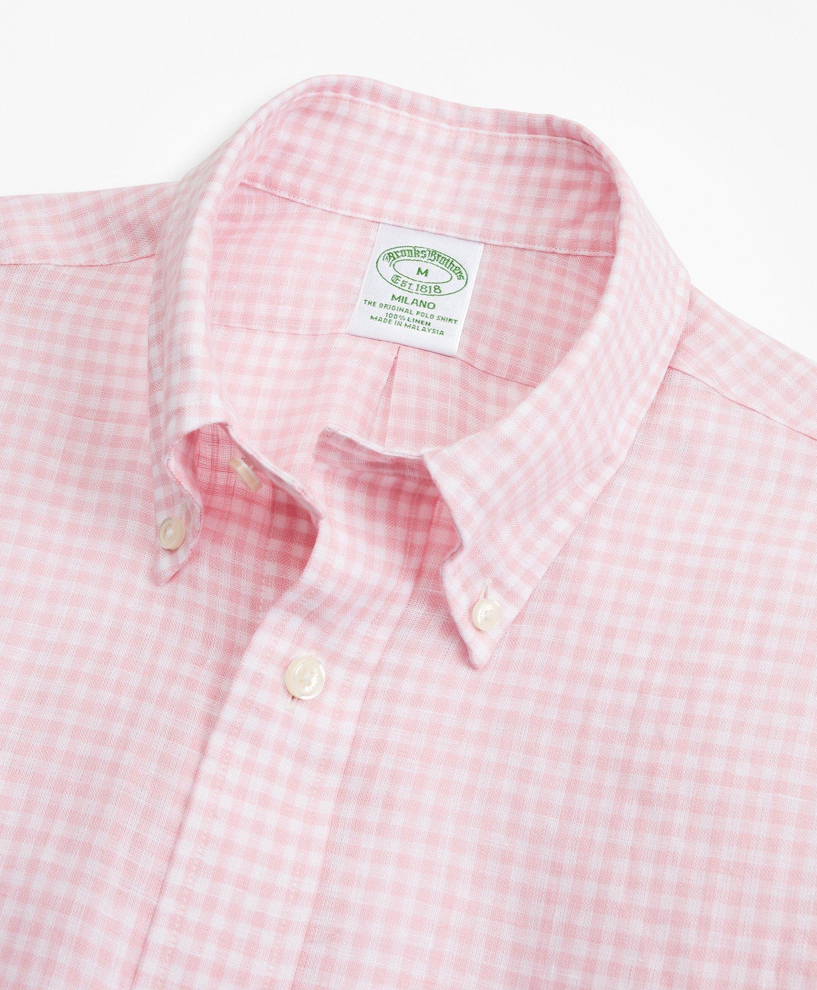 Milano Fit Gingham Irish Linen Sport Shirt