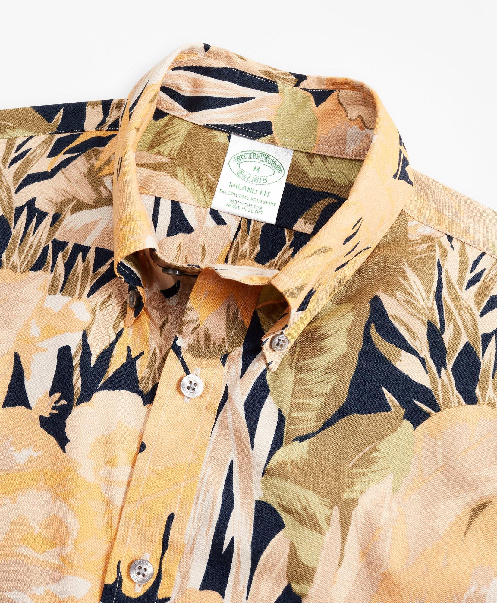 Milano Slim-Fit Sport Shirt, Tropical Print, image 2