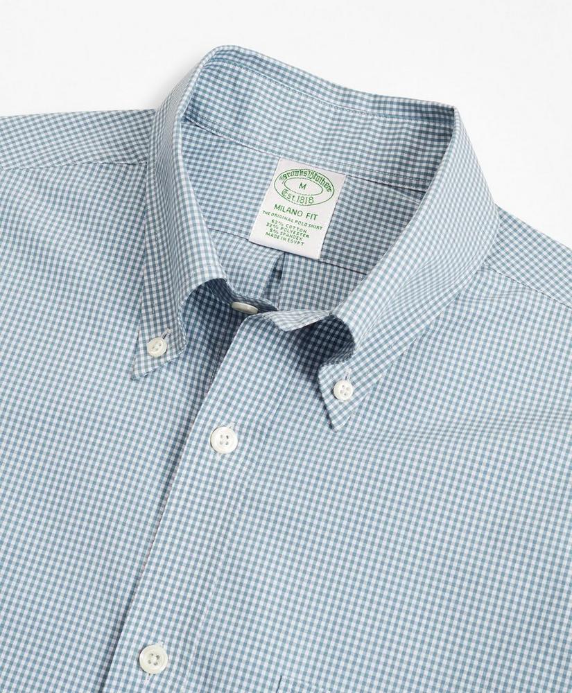Milano Slim-Fit Sport Shirt, BrooksStretch™ Performance Series with COOLMAX®, Gingham, image 2