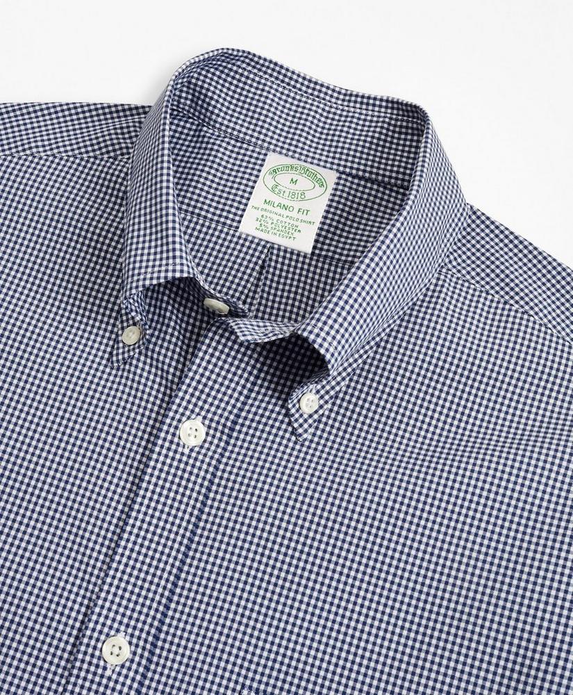Milano Slim-Fit Sport Shirt, Brooks Brothers Stretch Performance Series with COOLMAX®, Gingham, image 2