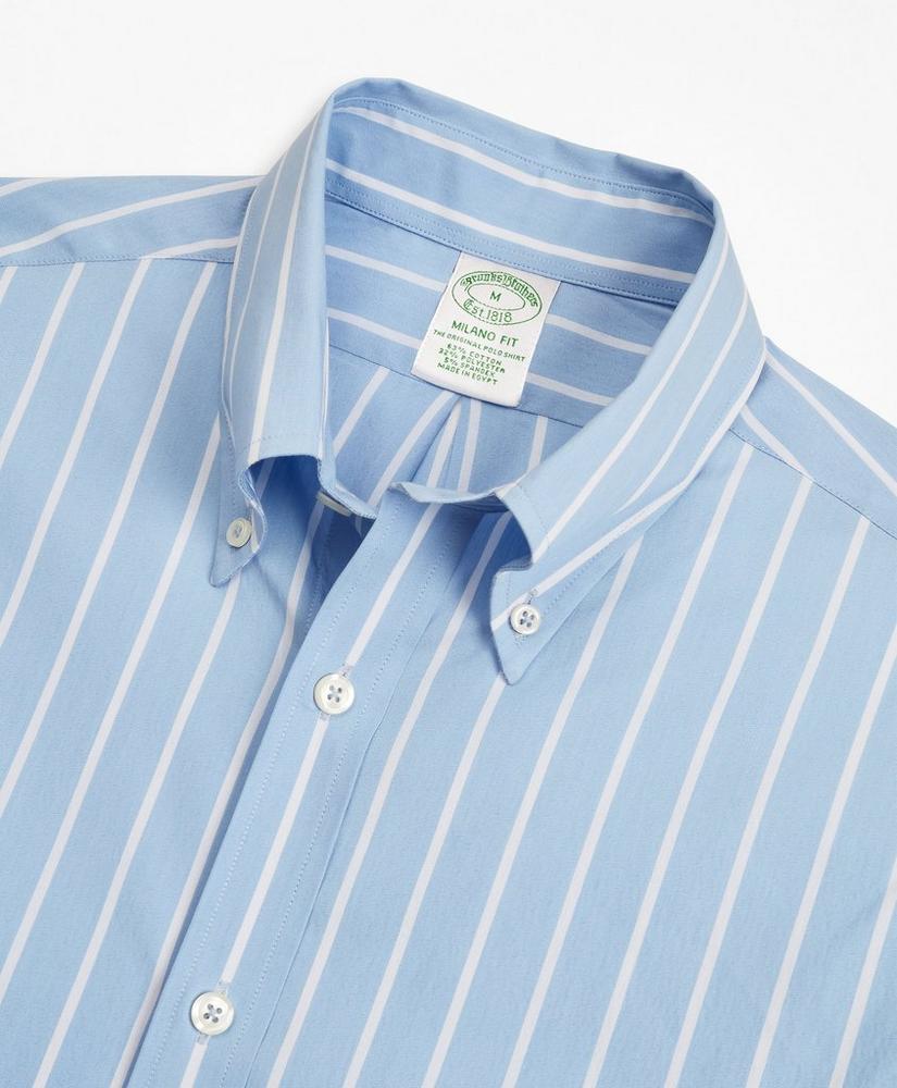 Milano Slim-Fit Sport Shirt, Brooks Brothers Stretch Performance Series with COOLMAX®, Ground Stripe, image 2
