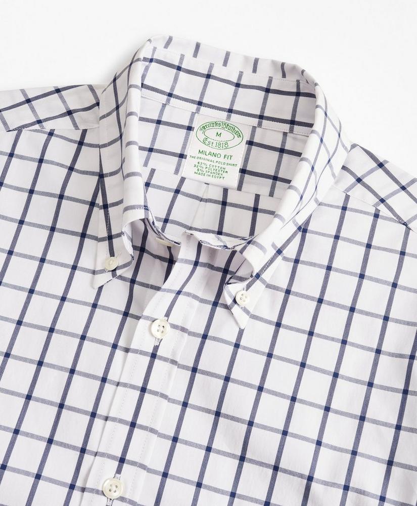 Milano Slim-Fit Sport Shirt, Brooks Brothers Stretch Performance Series with COOLMAX®, Windowpane, image 2