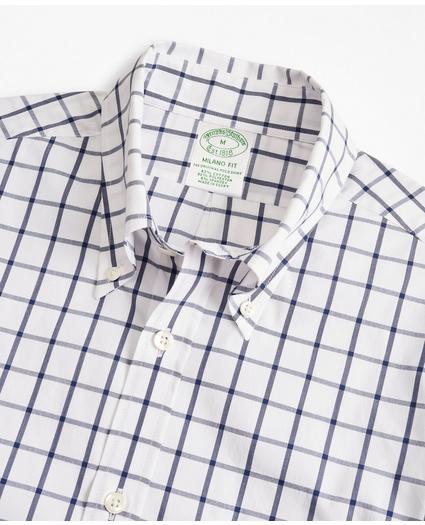 Milano Slim-Fit Sport Shirt, Brooks Brothers Stretch Performance Series with COOLMAX®, Windowpane, image 2