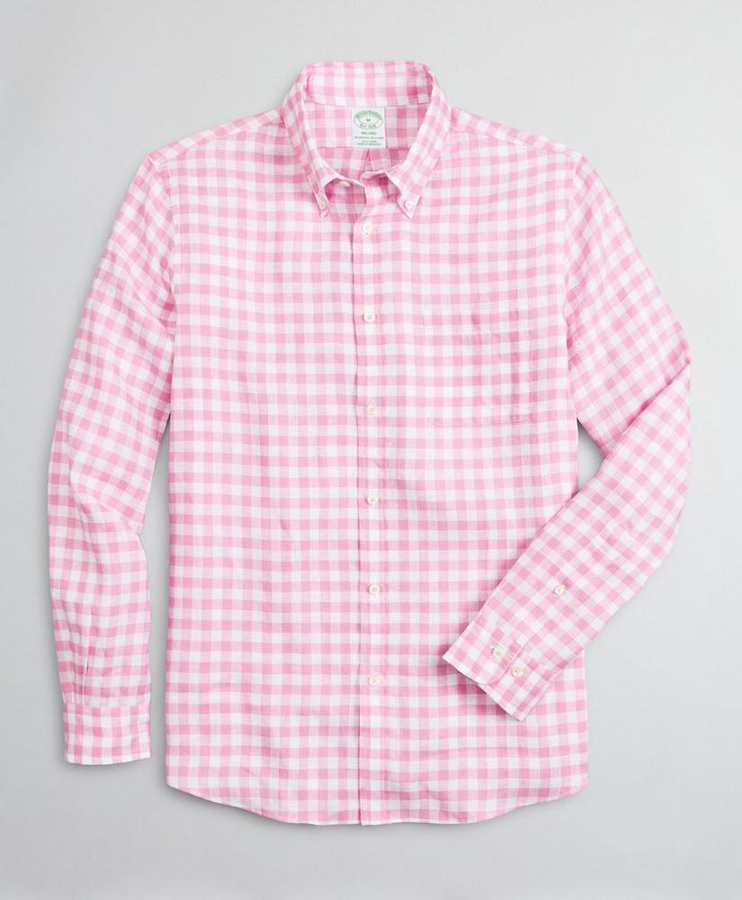 Milano Slim-Fit Sport Shirt, Irish Linen Gingham, image 1