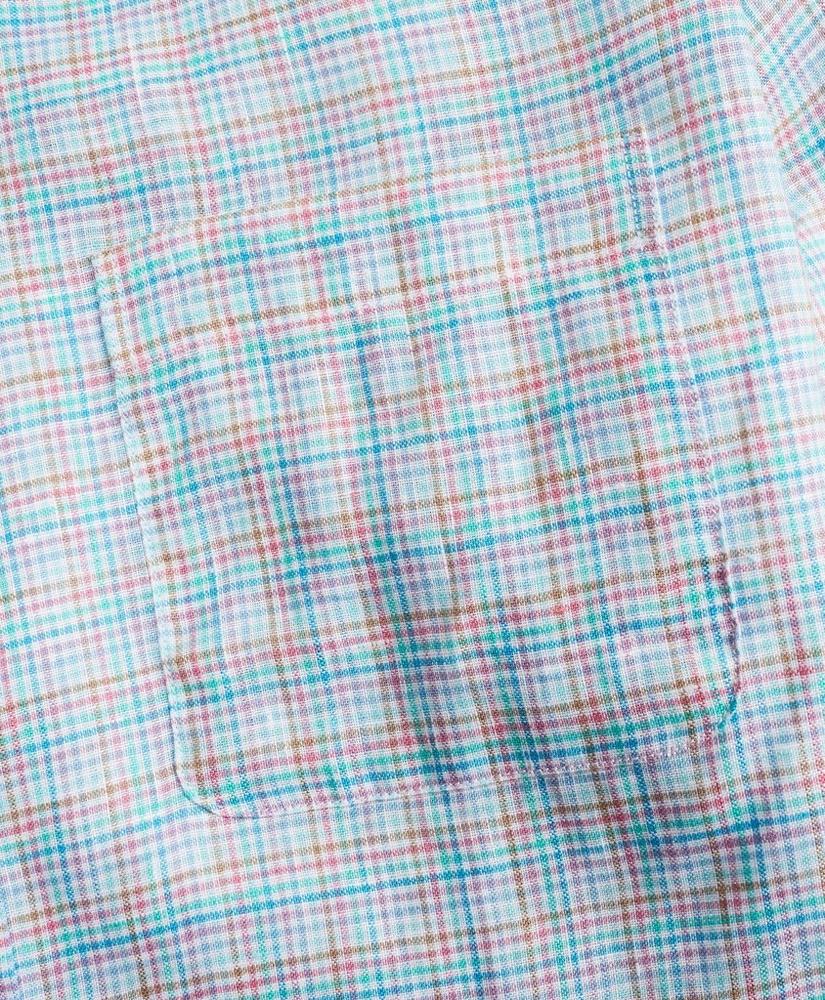 Regent Regular-Fit Sport Shirt, Irish Linen Mini-Check, image 3