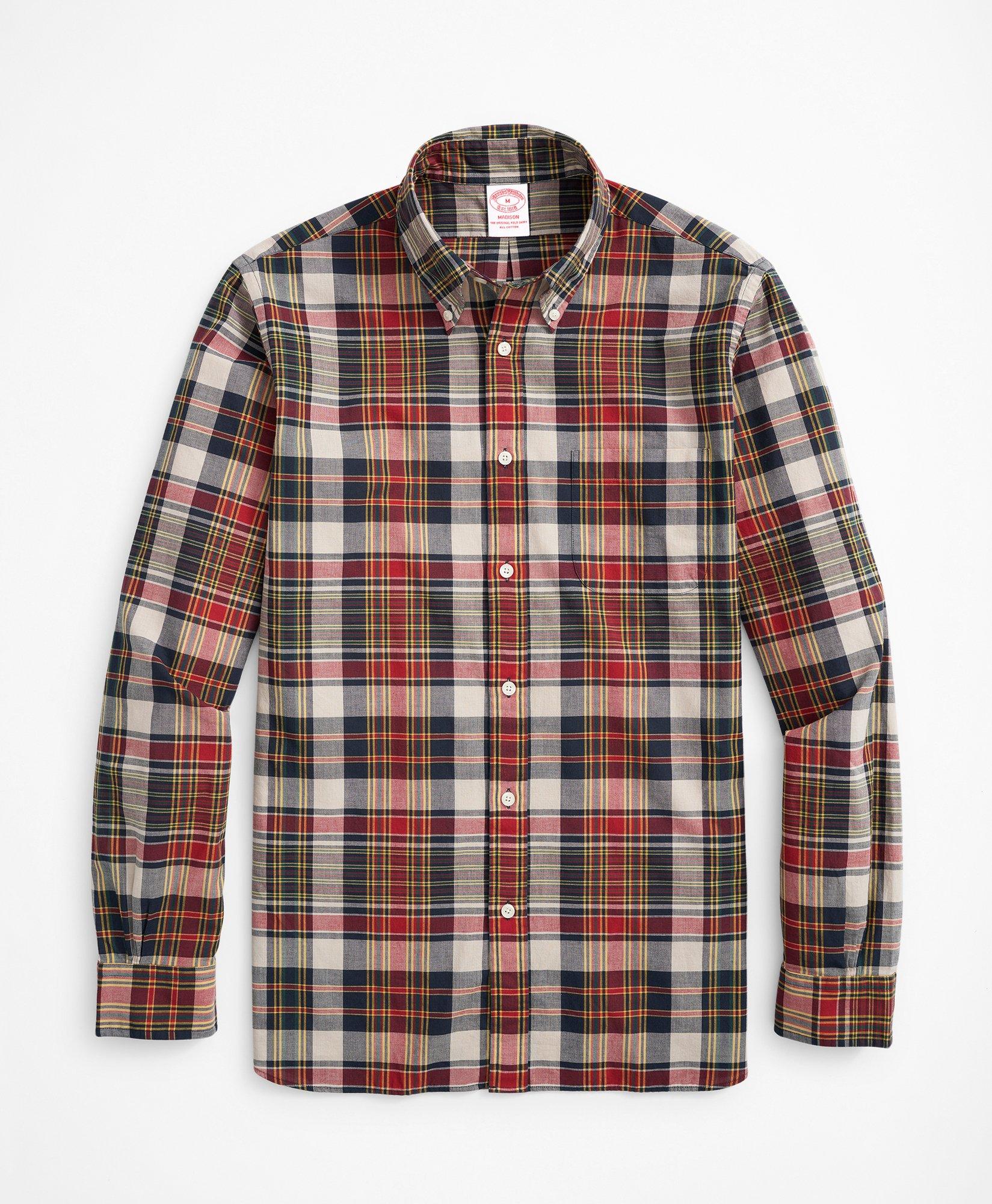 red madras shirt