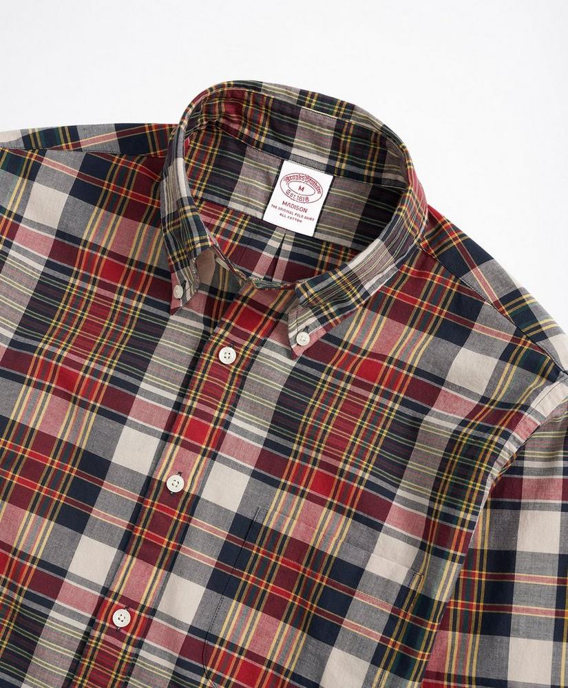Madison Classic-Fit Sport Shirt, Red Madras, image 2