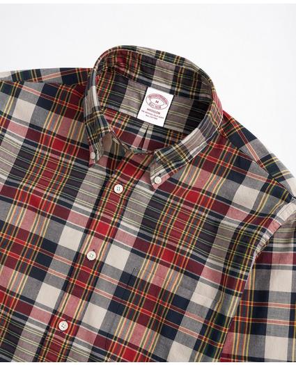 Madison Classic-Fit Sport Shirt, Red Madras, image 2