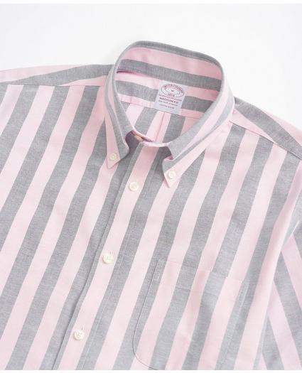 Stretch Madison Relaxed-Fit Sport Shirt, Non-Iron Short-Sleeve Stripe Oxford, image 2