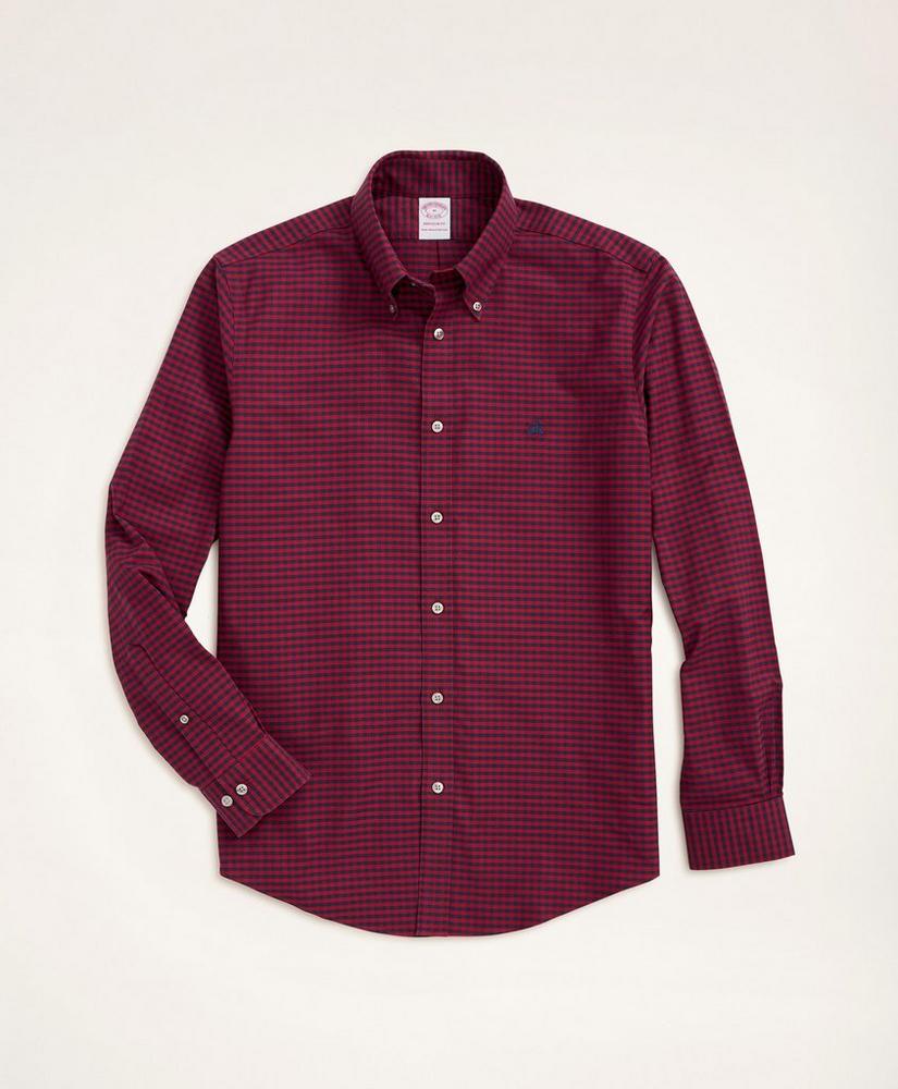 Stretch Madison Relaxed-Fit Sport Shirt, Non-Iron Gingham Oxford, image 1