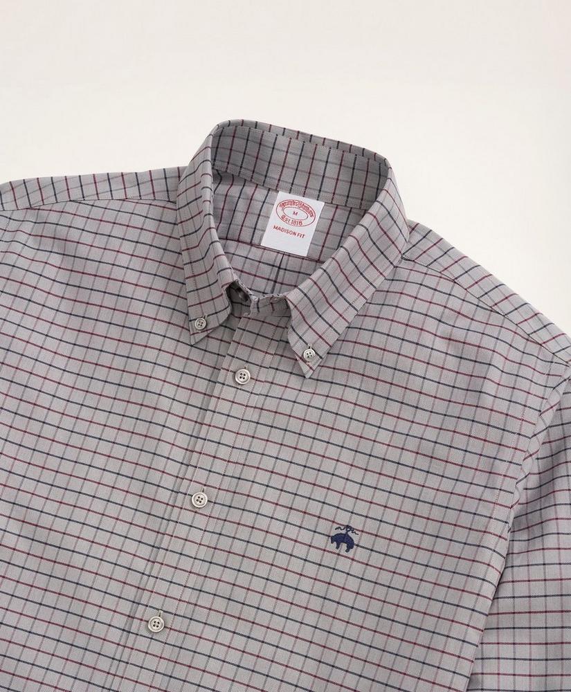 Stretch Madison Relaxed-Fit Sport Shirt, Non-Iron Windowpane Oxford, image 2