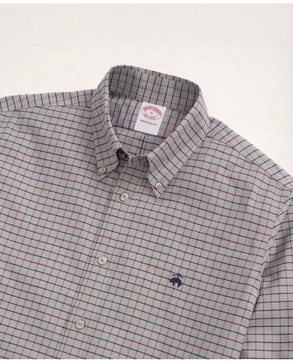 Stretch Madison Relaxed-Fit Sport Shirt, Non-Iron Windowpane Oxford, image 2