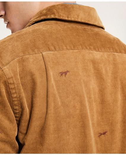 Embroidered Stretch Corduroy Shirt Jacket, image 3