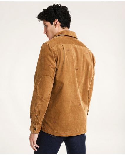 Embroidered Stretch Corduroy Shirt Jacket, image 4