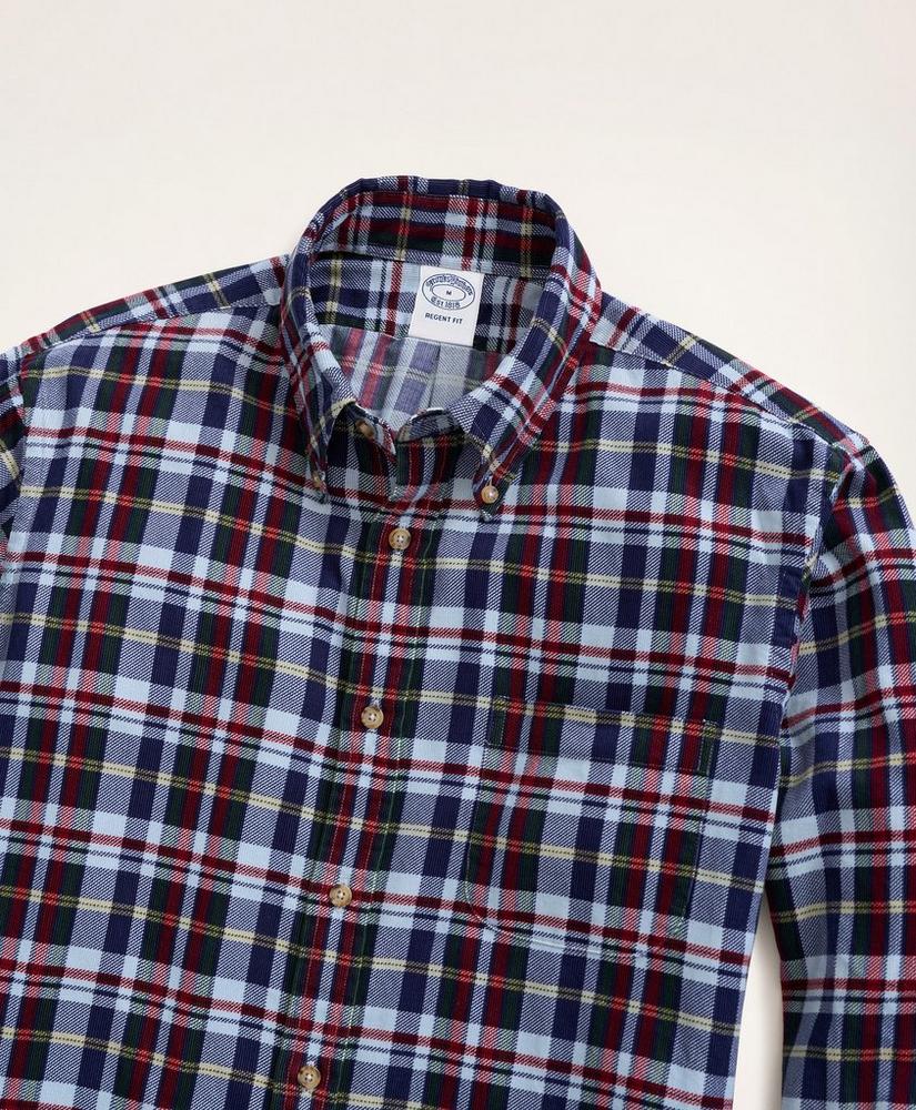 Regent Regular-Fit Plaid Corduroy Shirt, image 2