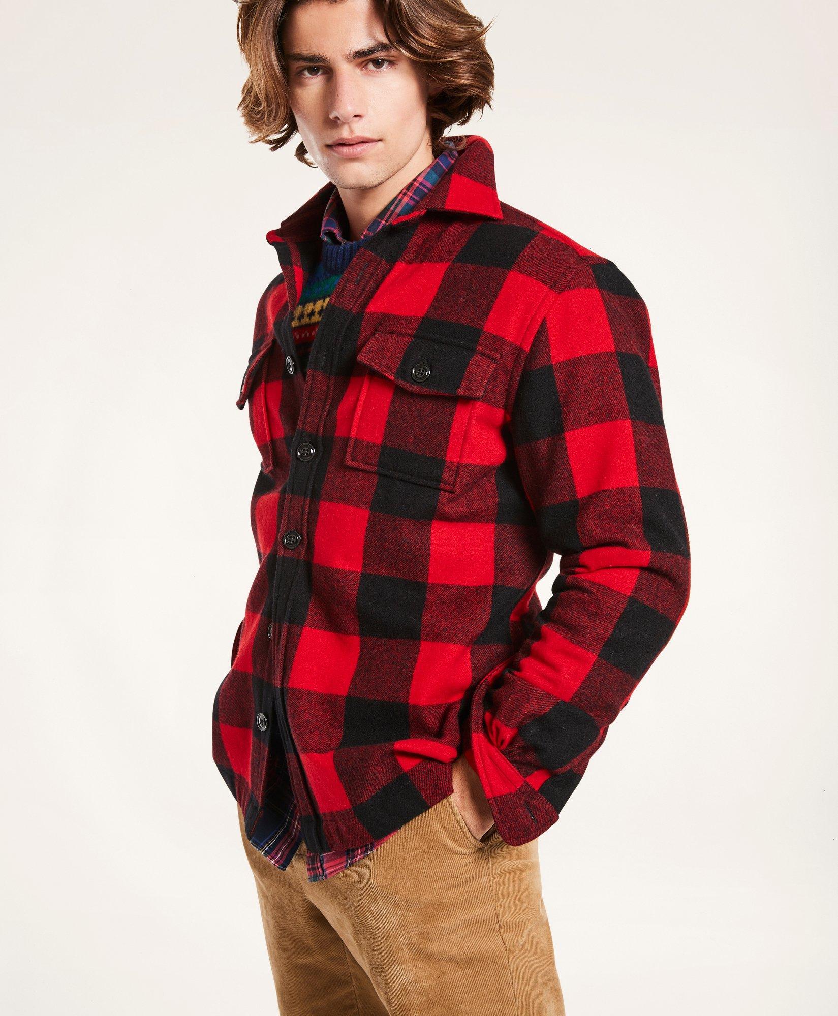 J crew buffalo hot sale check shirt jacket