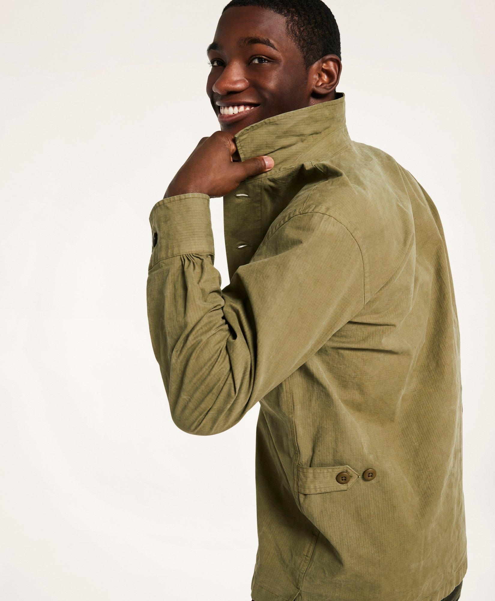 Mens olive hot sale shirt jacket