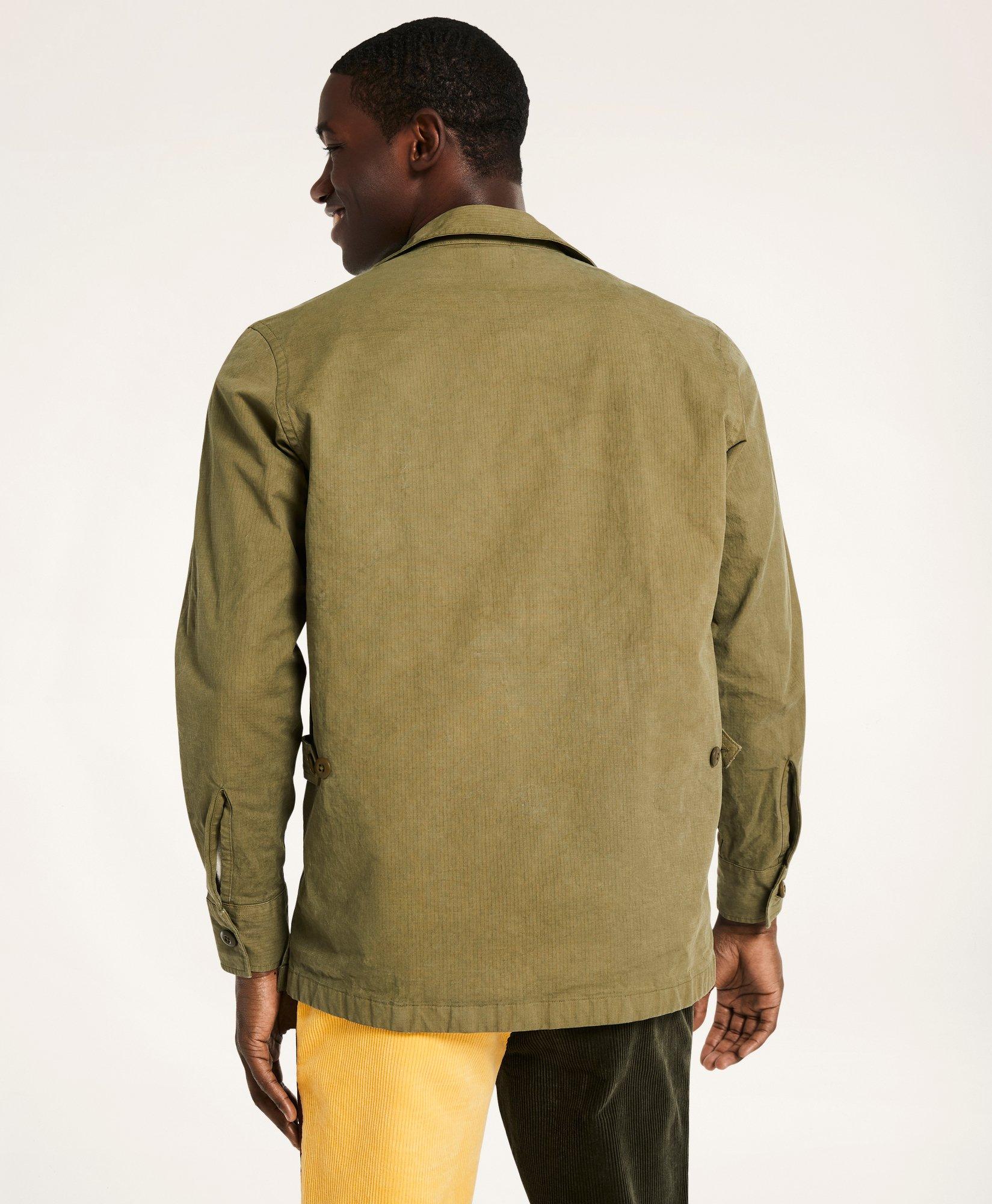 Military Stretch Cotton Ripstop Shirt Jacket