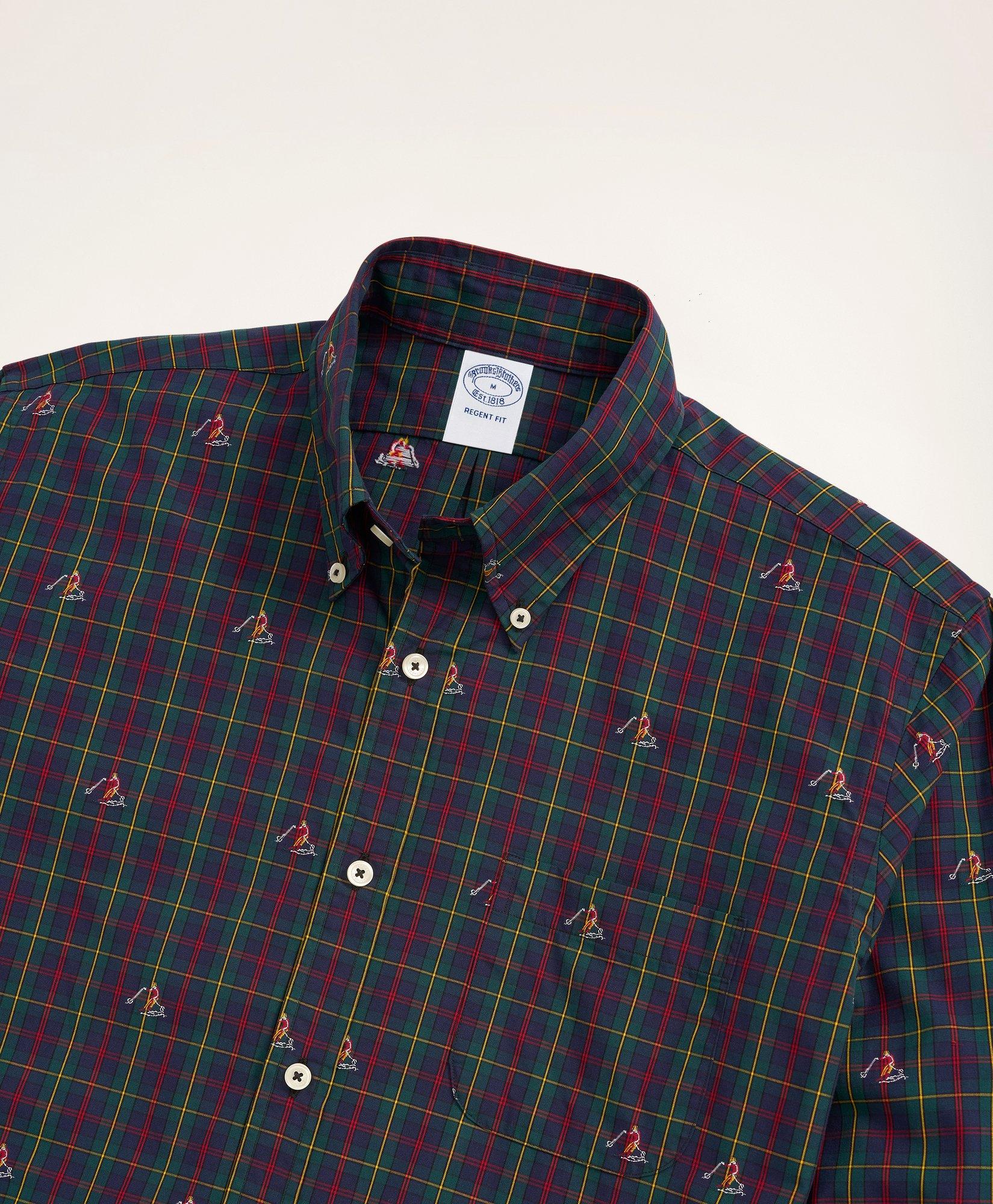 Regent Regular-Fit Sport Shirt, Tartan Ski Motif, image 2