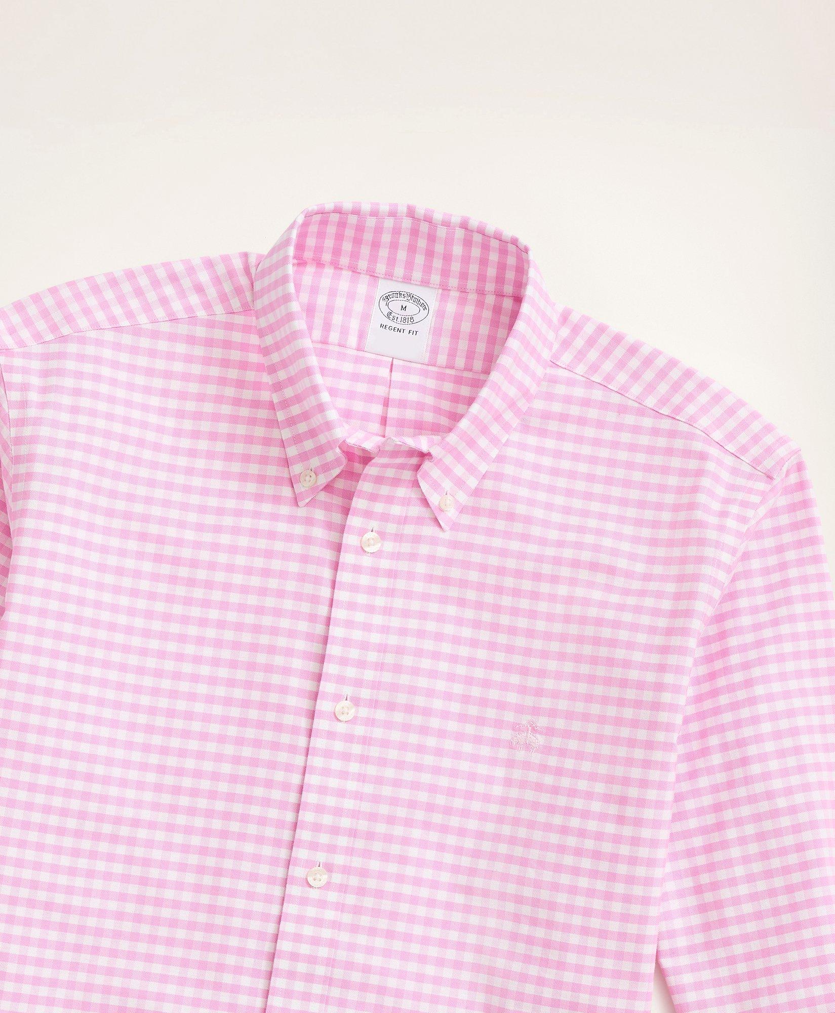 Stretch Regent Regular-Fit Sport Shirt, Non-Iron Gingham Oxford