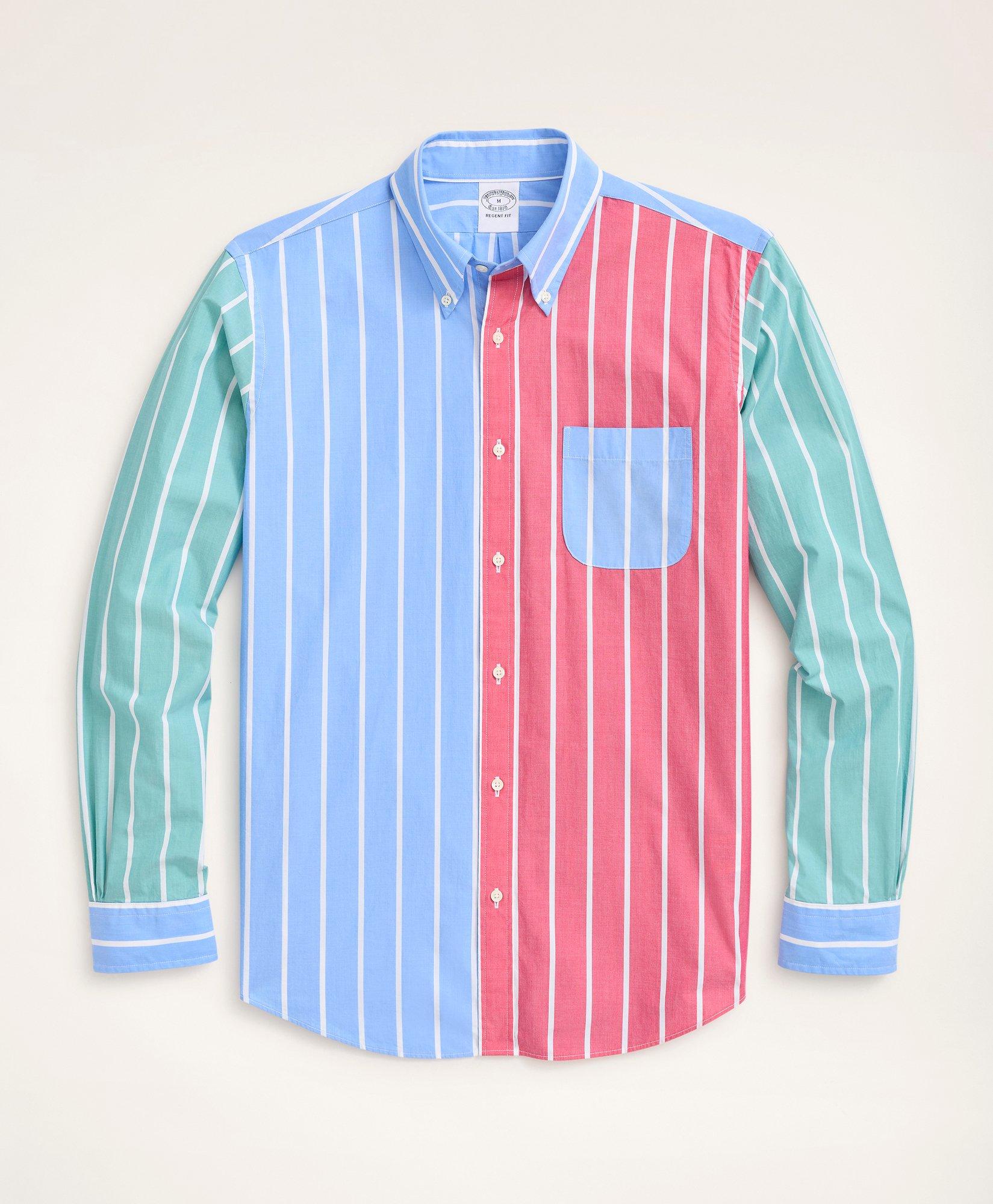 Regent Regular-Fit Original Broadcloth Sport Shirt, Fun Bold Stripe