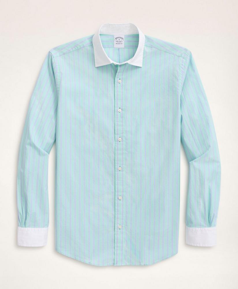 Regent Regular-Fit Sport Shirt, Poplin Contrast English Collar Stripe, image 1