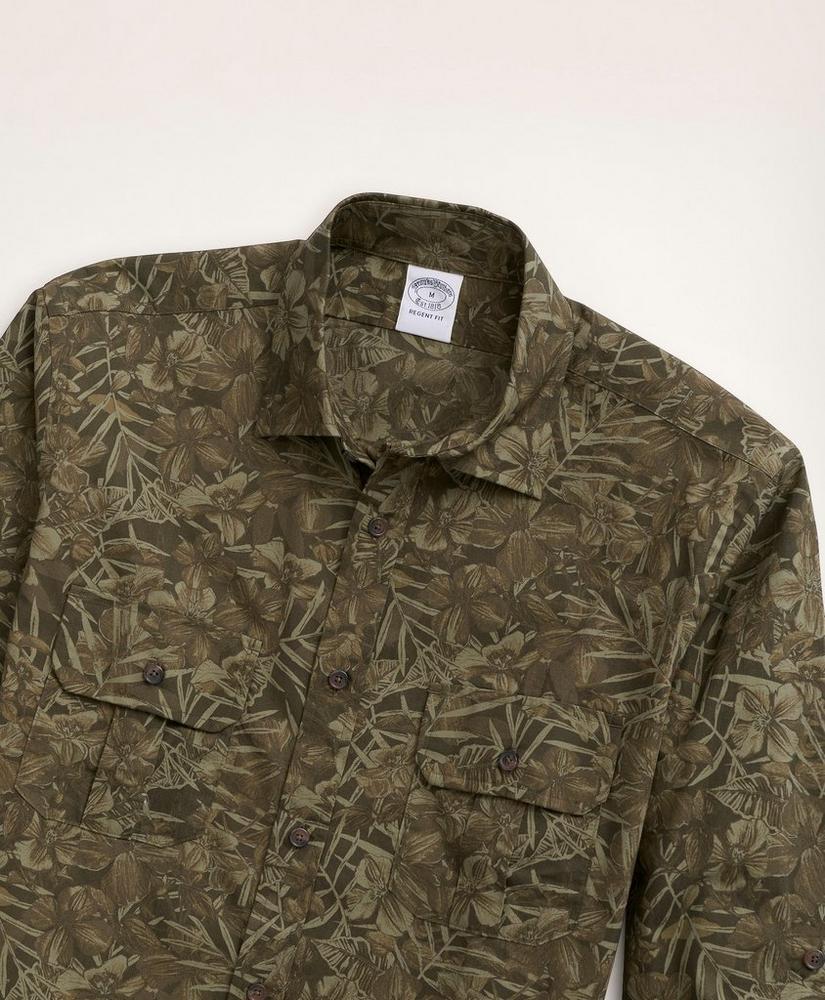 Regent Regular-Fit Sport Shirt, Floral Camouflage Print, image 2