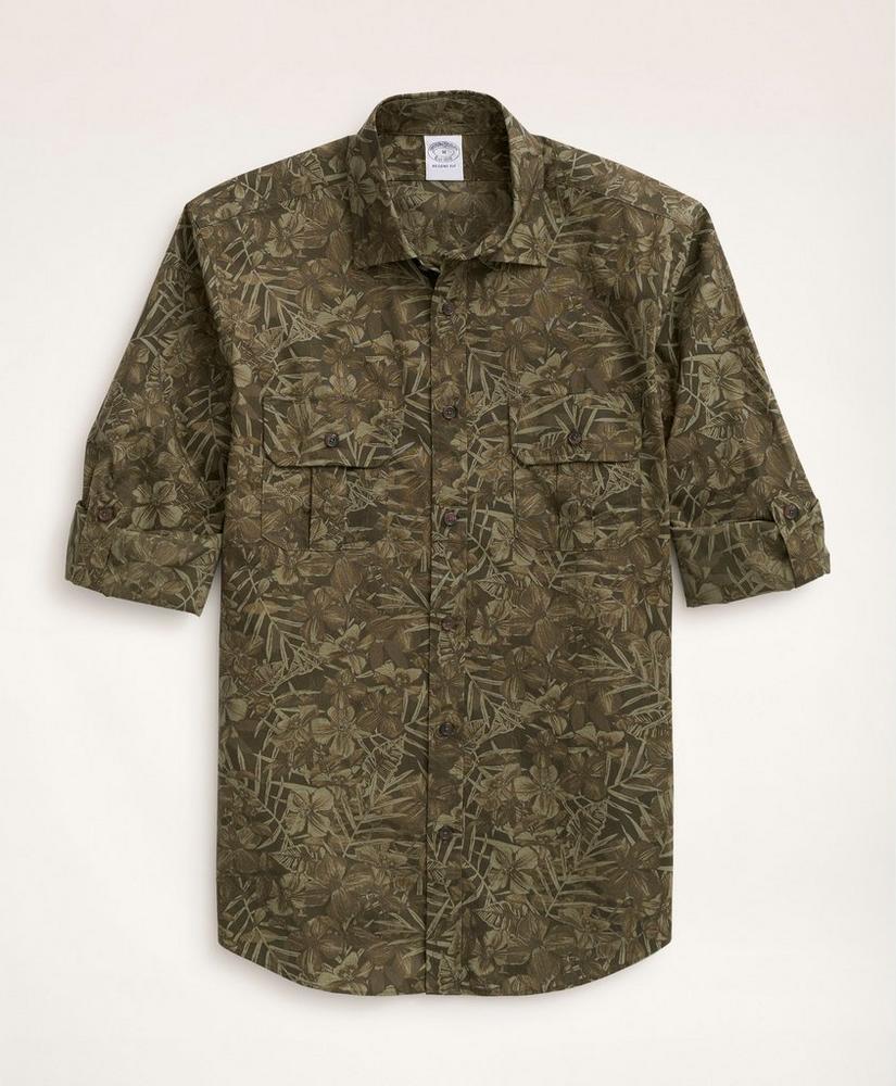 Regent Regular-Fit Sport Shirt, Floral Camouflage Print, image 3