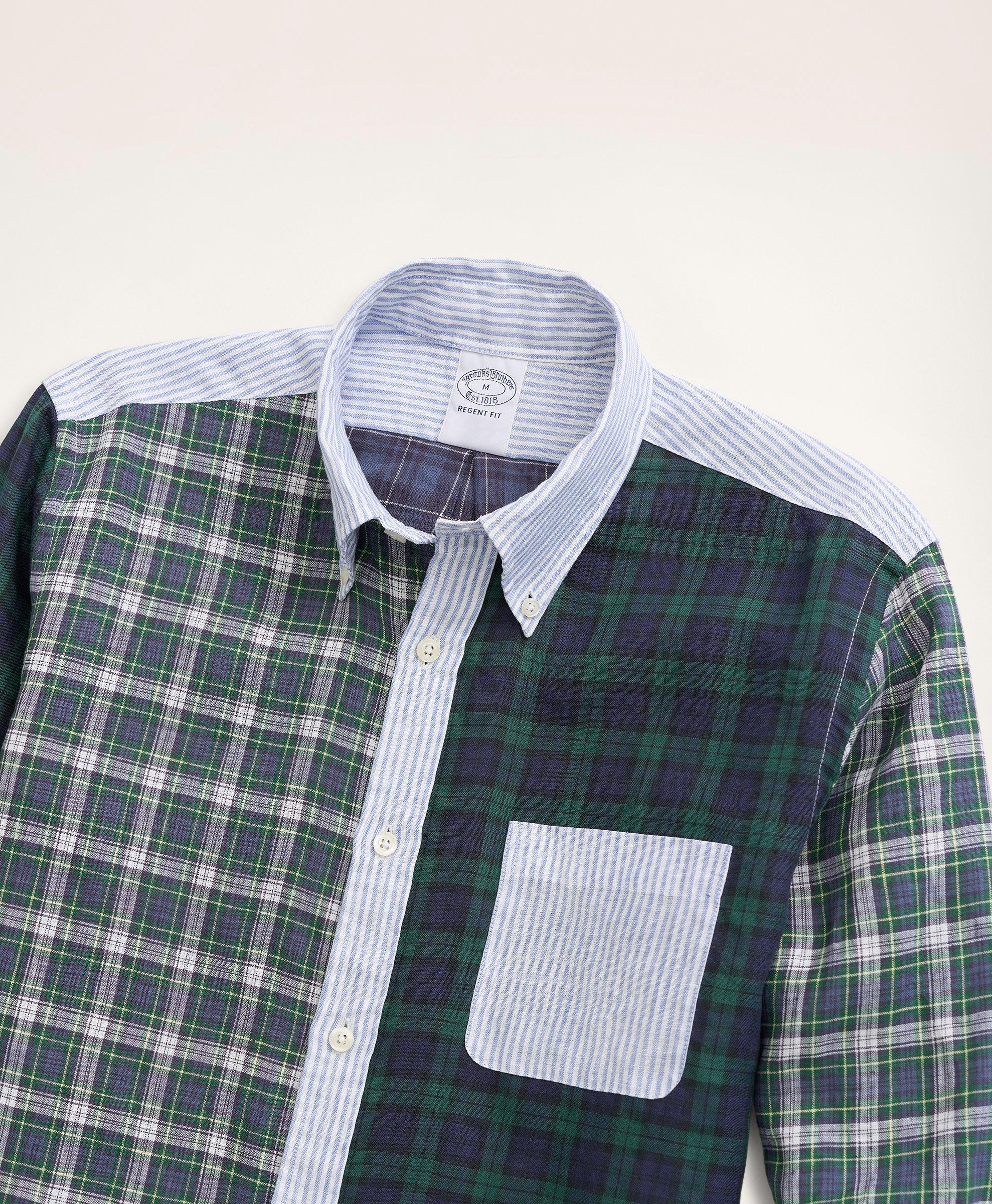 Regent Regular-Fit Irish Linen Faded Tartan Fun Shirt, image 2