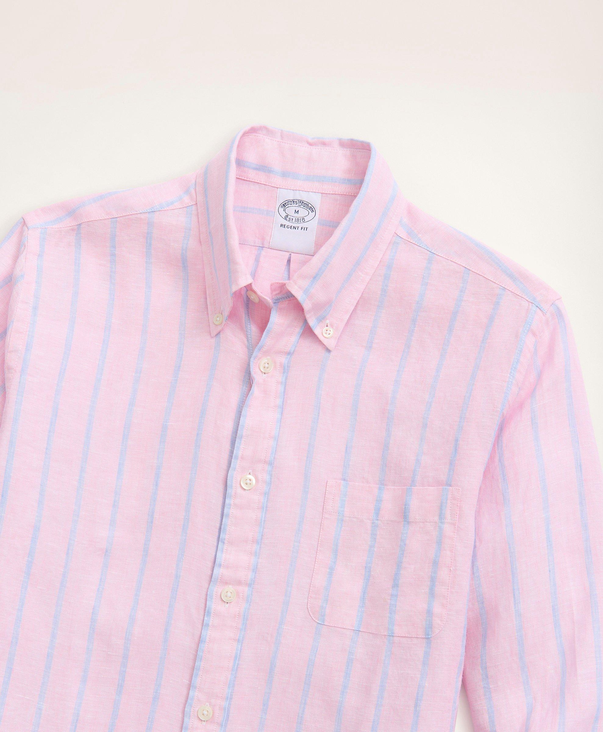 Regent Regular-Fit Sport Shirt, Irish Linen Stripe