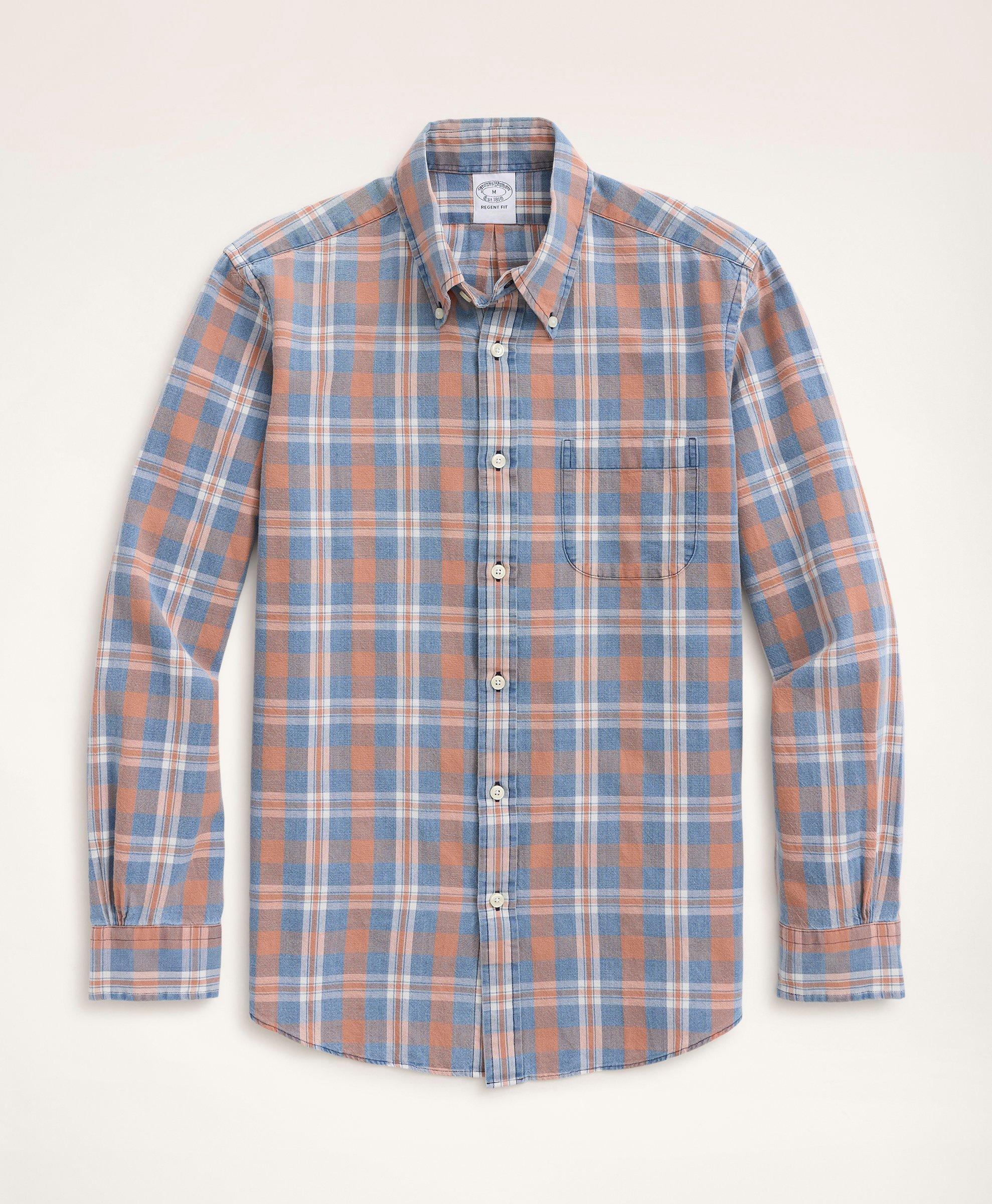 Regent RegularFit Oxford Sport Shirt, Plaid Weave
