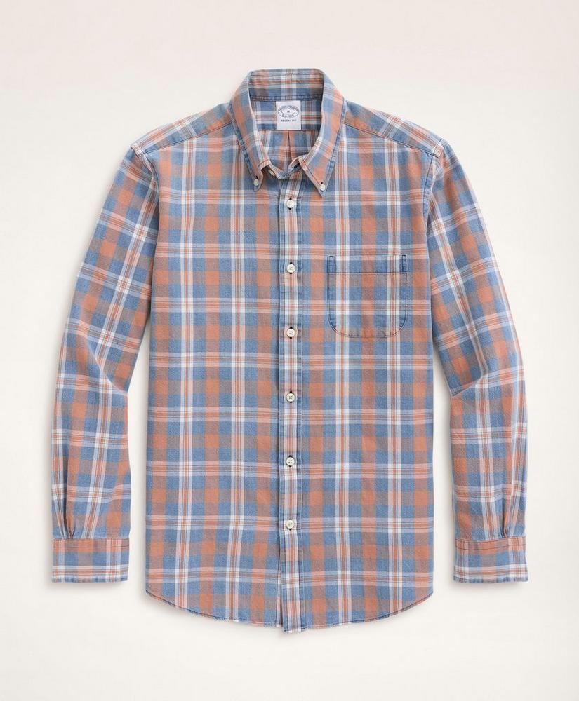Regent Regular-Fit Oxford Sport Shirt, Plaid Weave, image 1