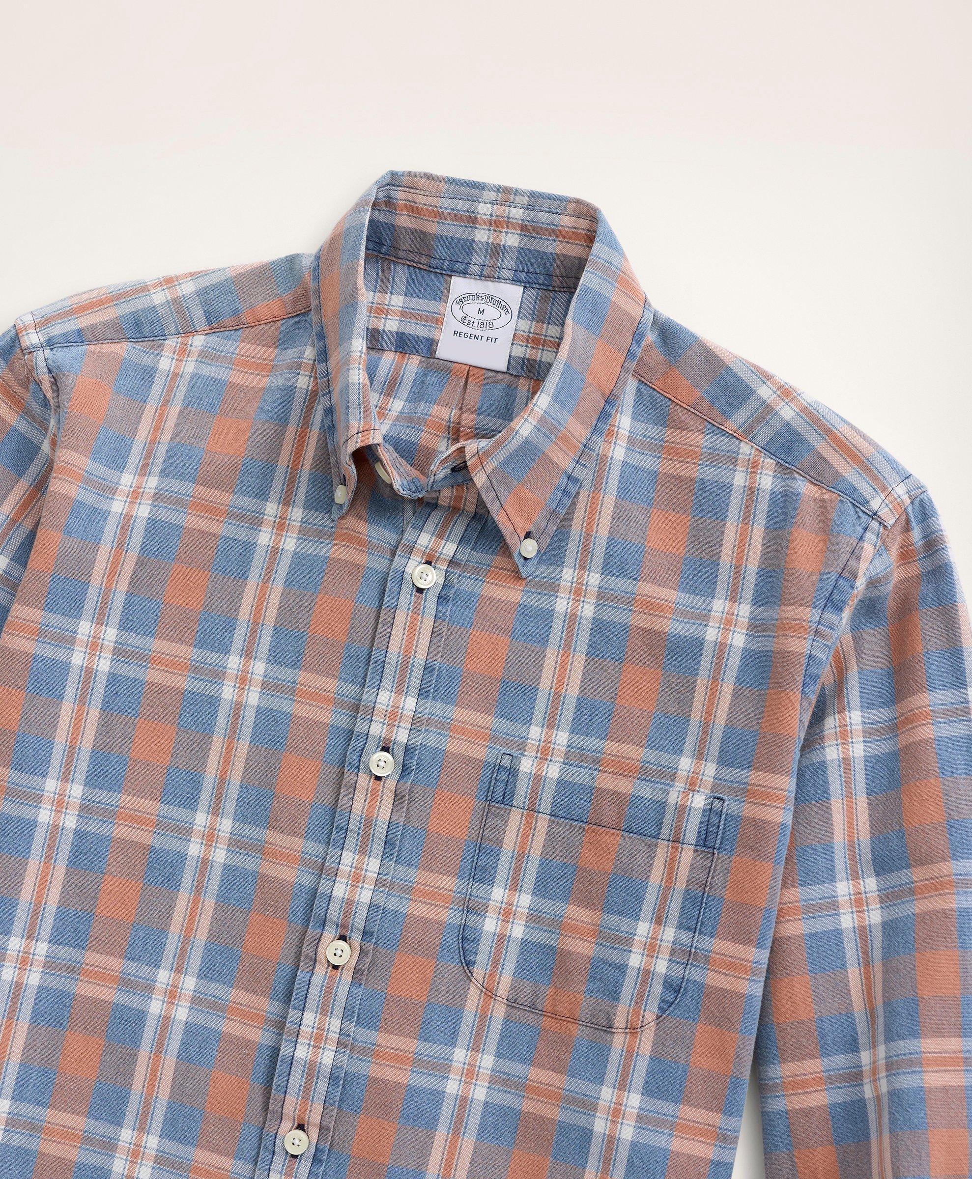 Regent RegularFit Oxford Sport Shirt, Plaid Weave