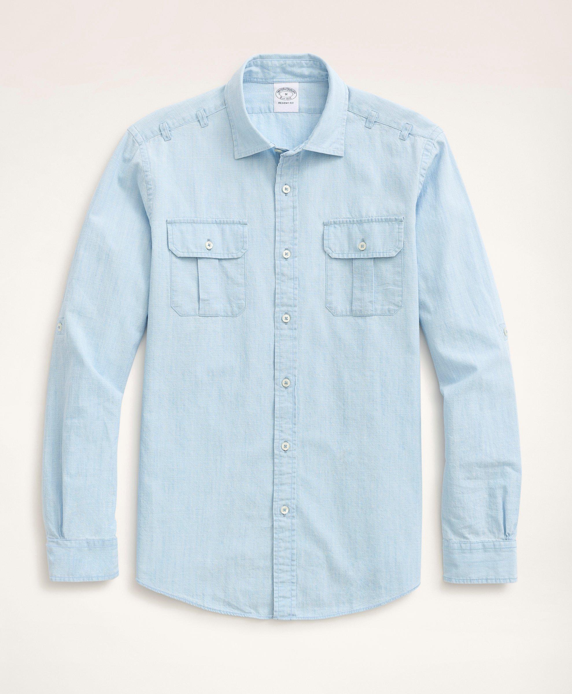 Regent Regular-Fit Chambray Sport Shirt