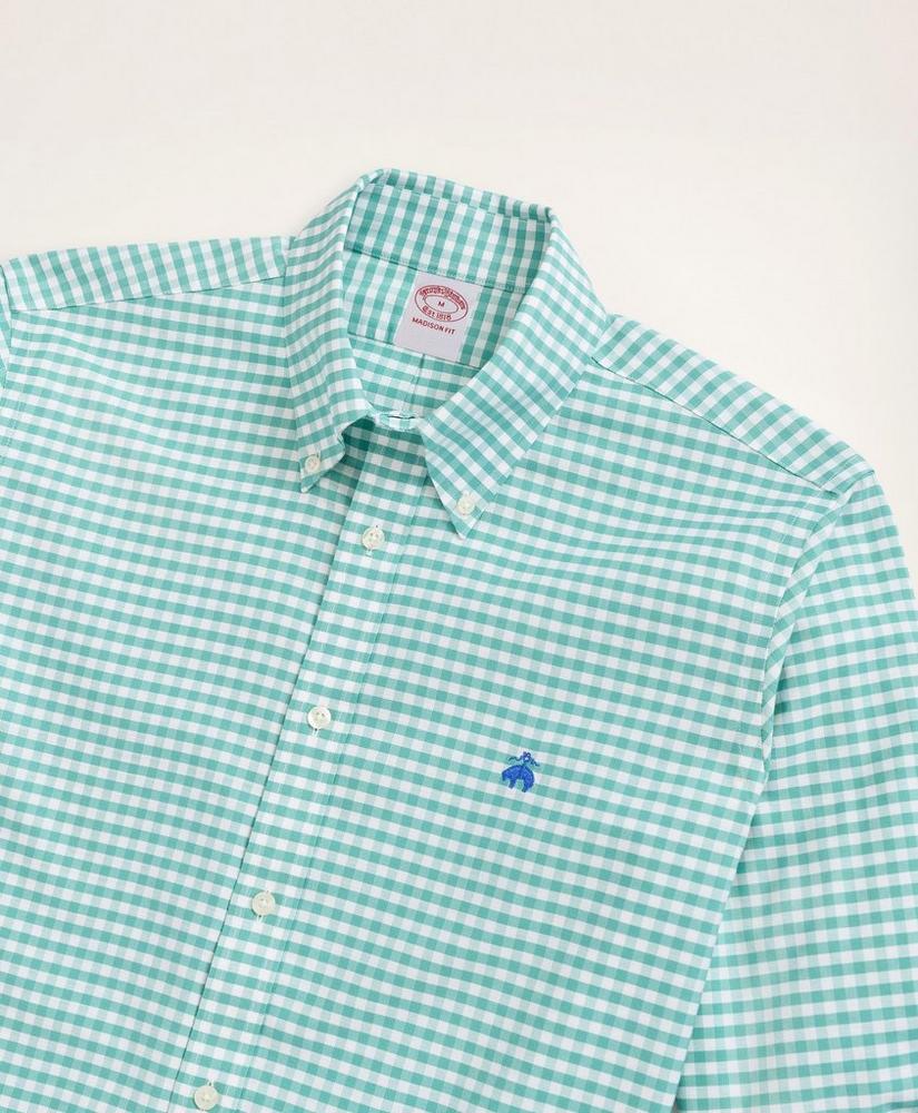 Stretch Madison Relaxed-Fit Sport Shirt, Non-Iron Gingham Oxford, image 2