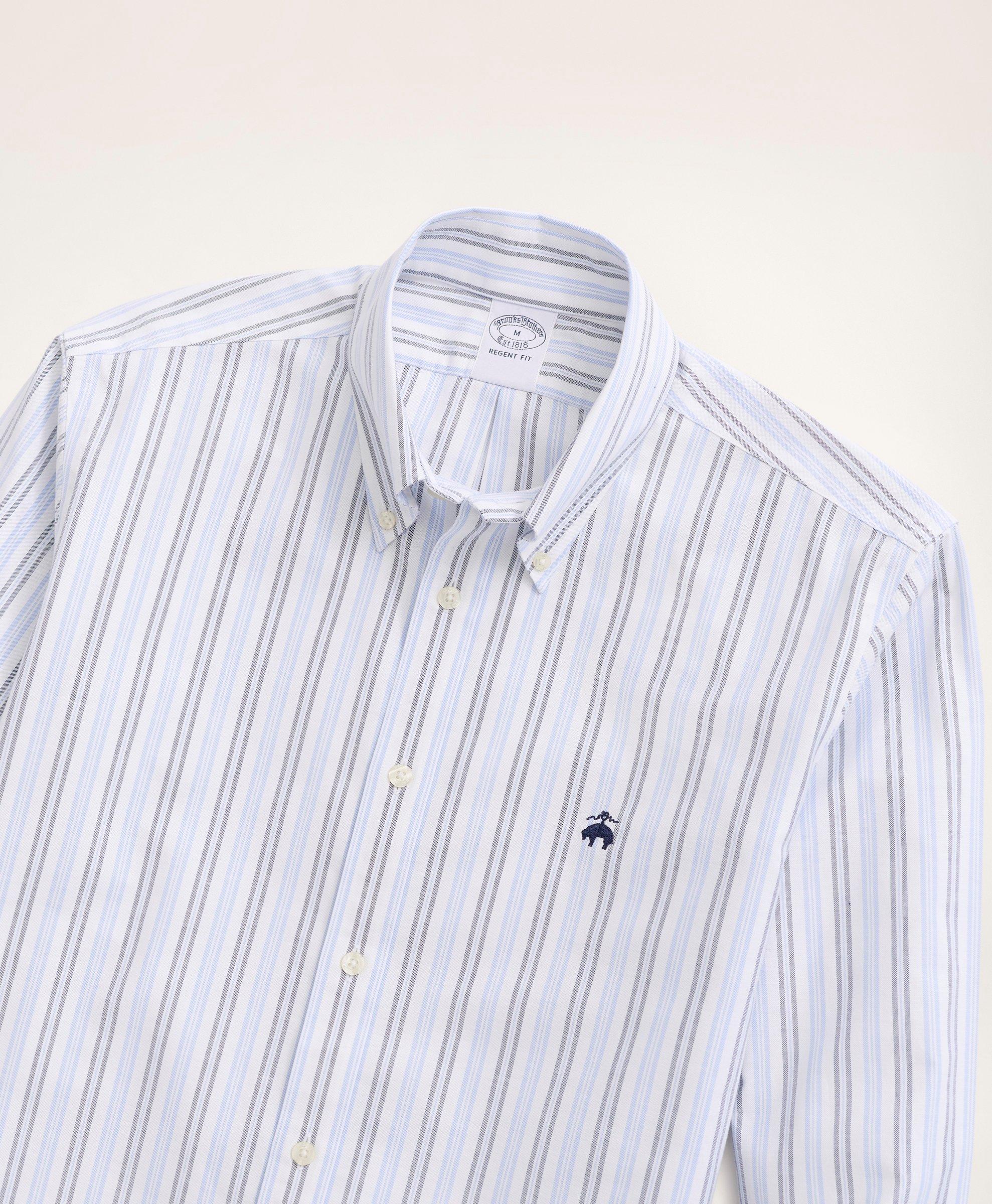 Stretch Regent Regular-Fit Sport Shirt, Non-Iron Alternating Stripe Oxford