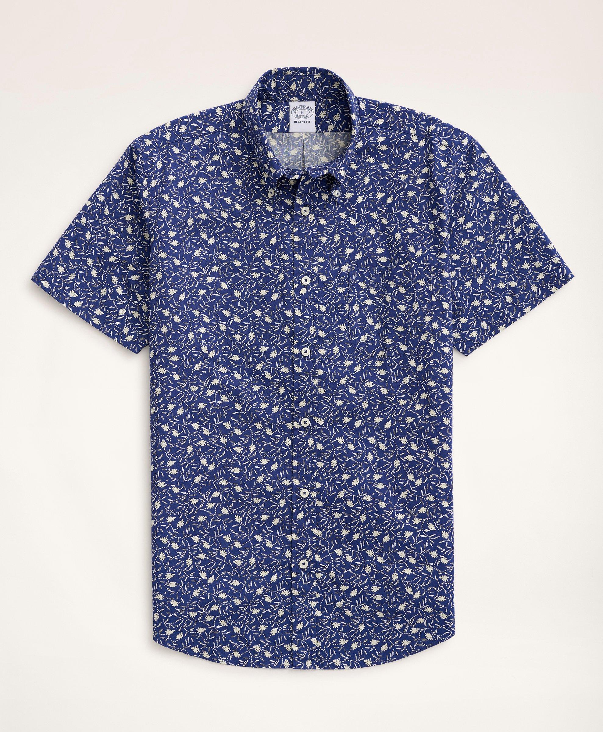 FLORAL PRINT SHIRT - Blue / White