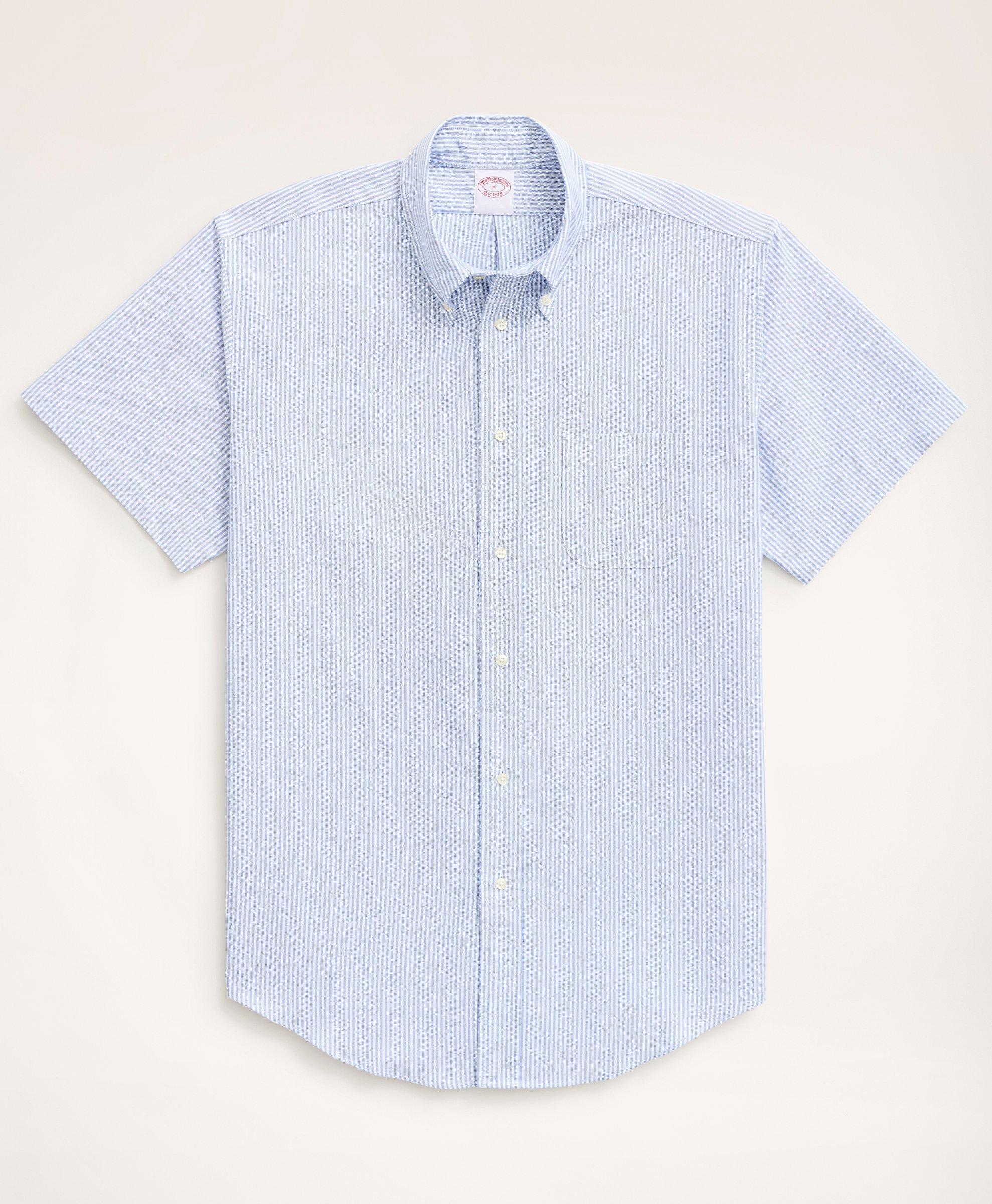 Men's Cotton Traders 100% Cotton Short Sleeve Woven Sport Shirt #2700-801,  Light Blue - Richard David for Men