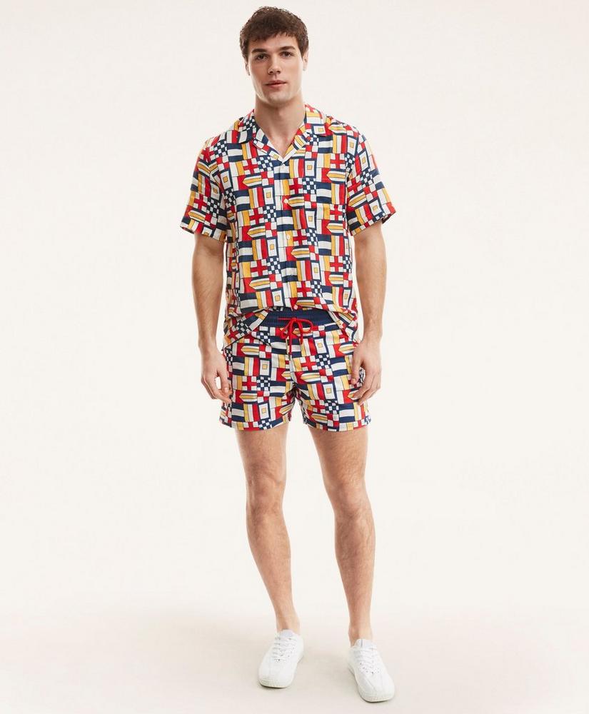 Brooks Brothers Et Vilebrequin Bowling Shirt in the Mixed Signals Print, image 2