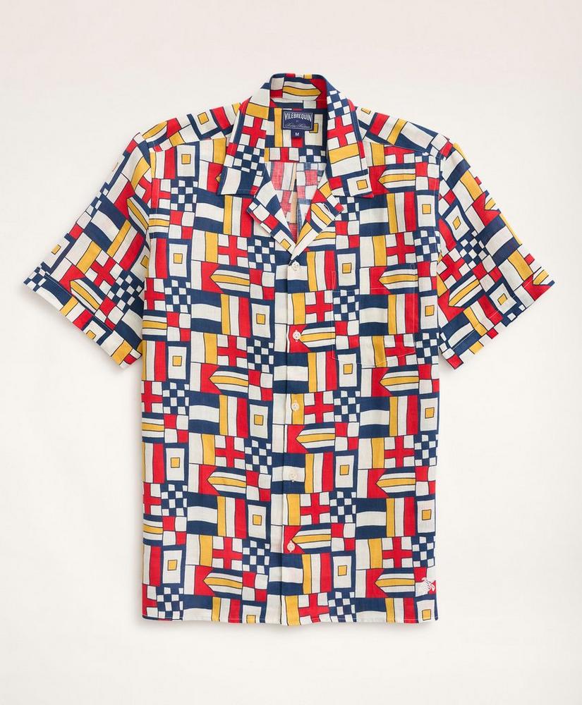 Brooks Brothers Et Vilebrequin Bowling Shirt in the Mixed Signals Print, image 5