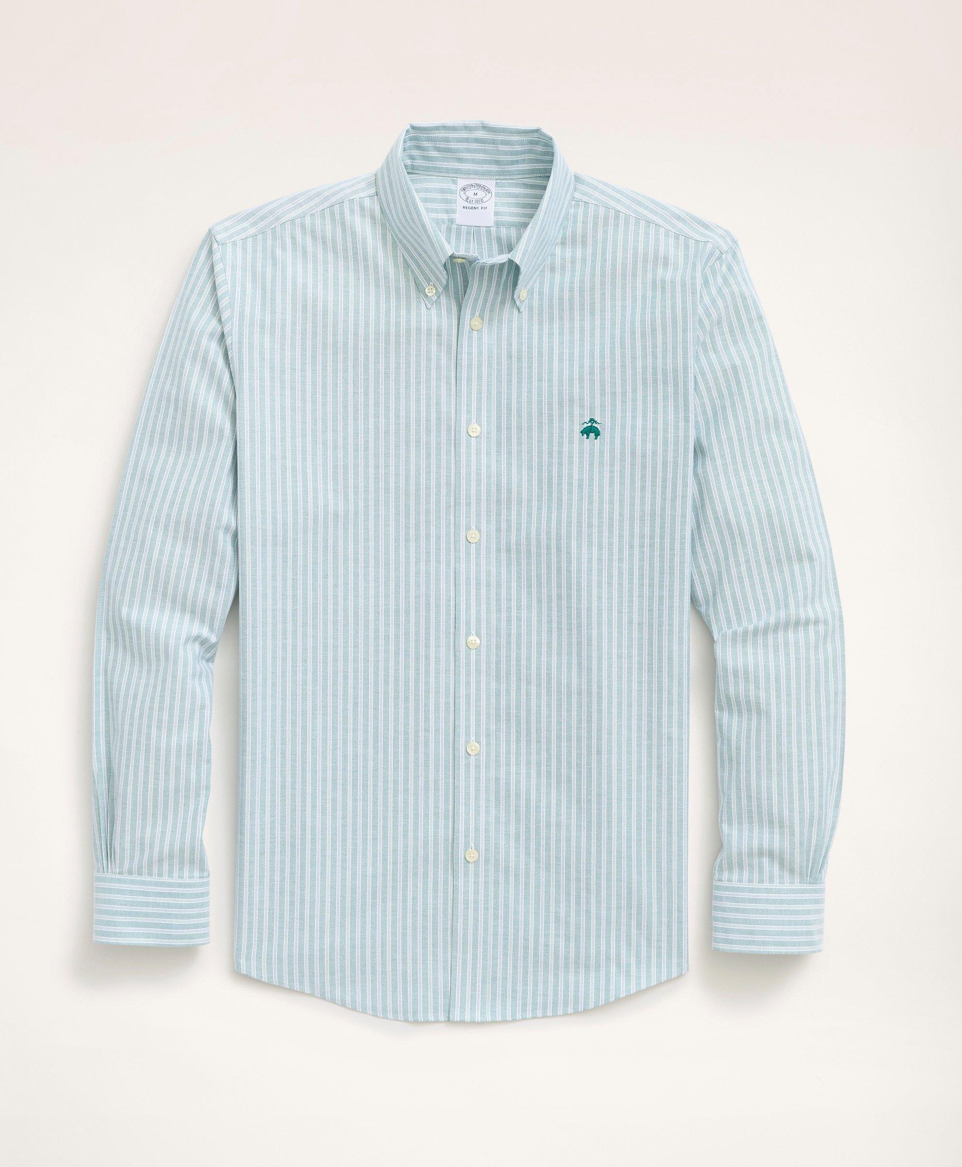 Regent Regular-Fit Sport Shirt, Non Iron Oxford Button-Down Collar Stripe, image 1